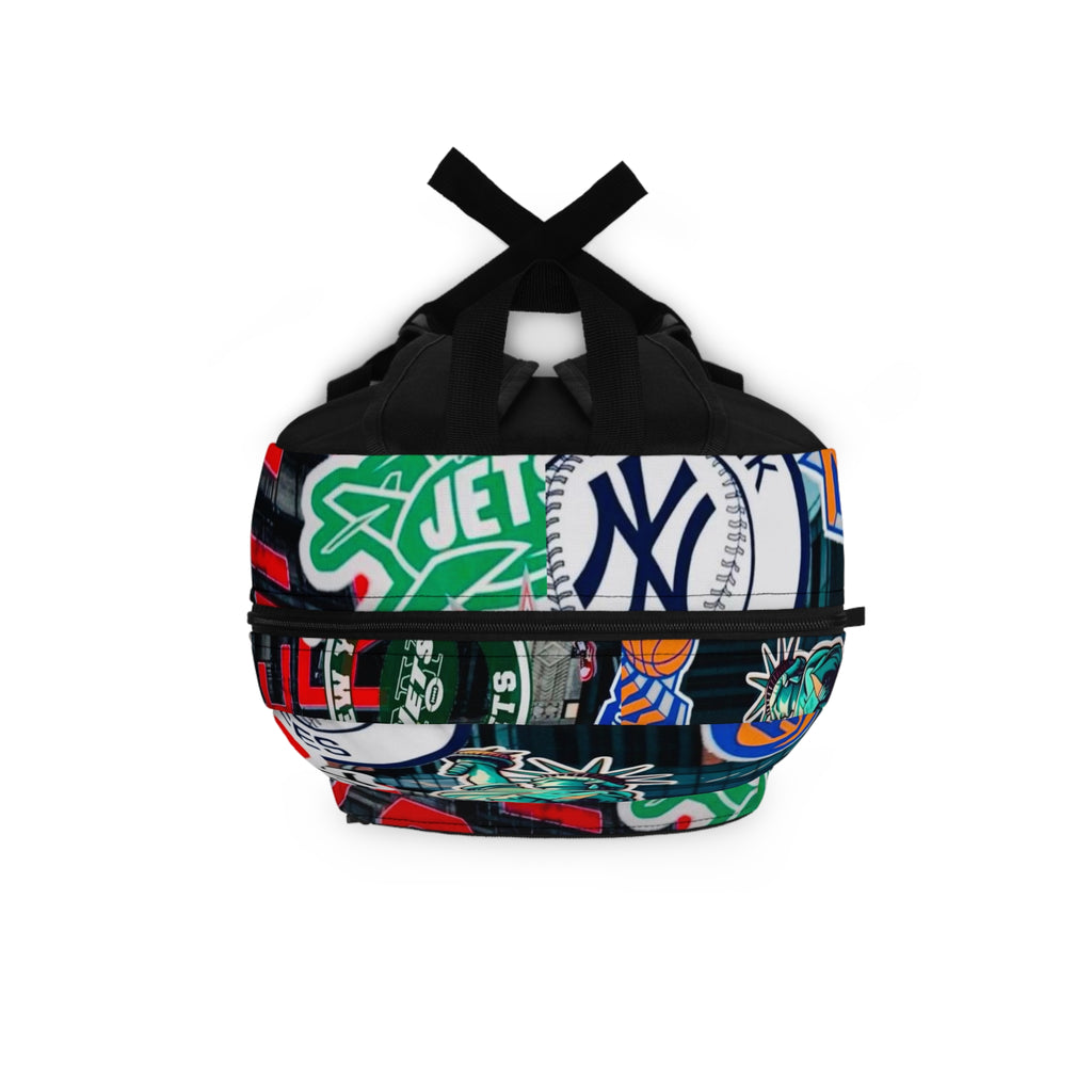 Stickers of NYC Backpack — Urban Collage Cityscape School Bag