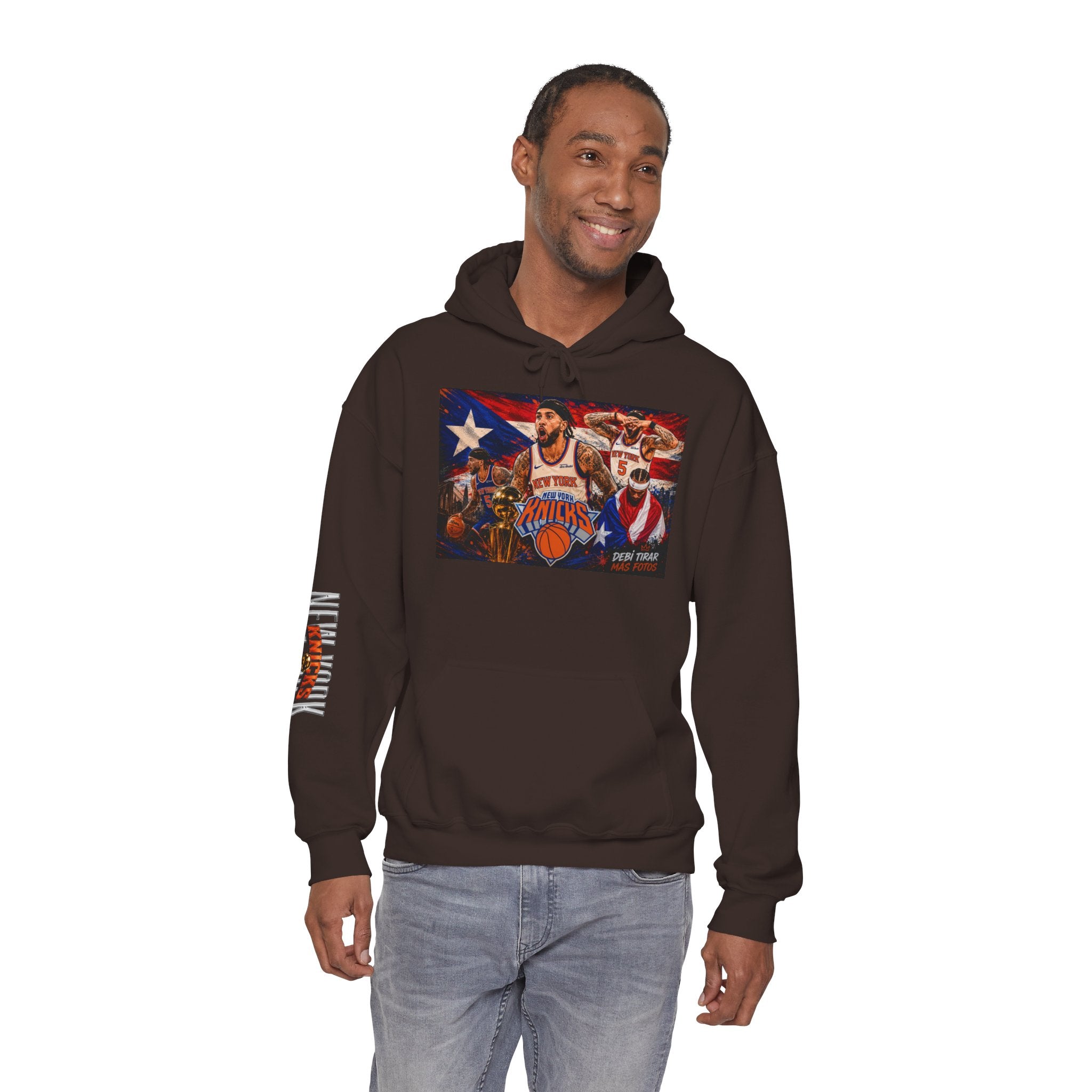 NY-K Retro Player Collage Hoodie — Basketball Fan Sweatshirt
