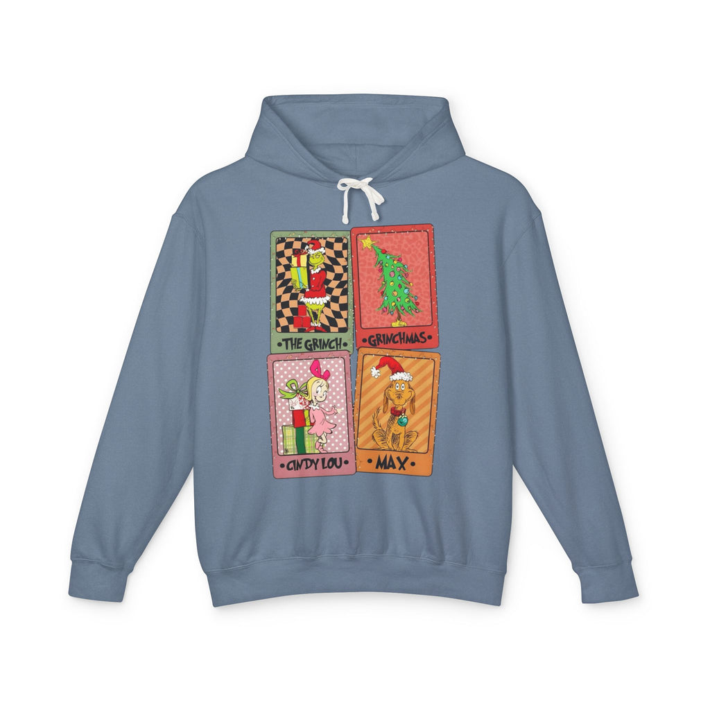 Grinchy Holiday Hoodie  'The Grinch' Christmas Cards Vintage Patch Pullover Cartoon Christmas T-shirts and Sweaters