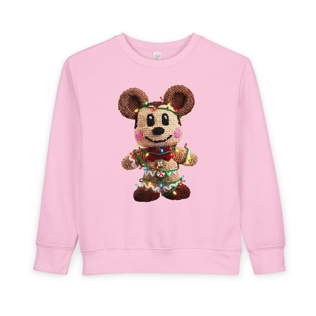 Holiday Plush Bear Toddler Sweatshirt  Festive Lights & Wreath Design