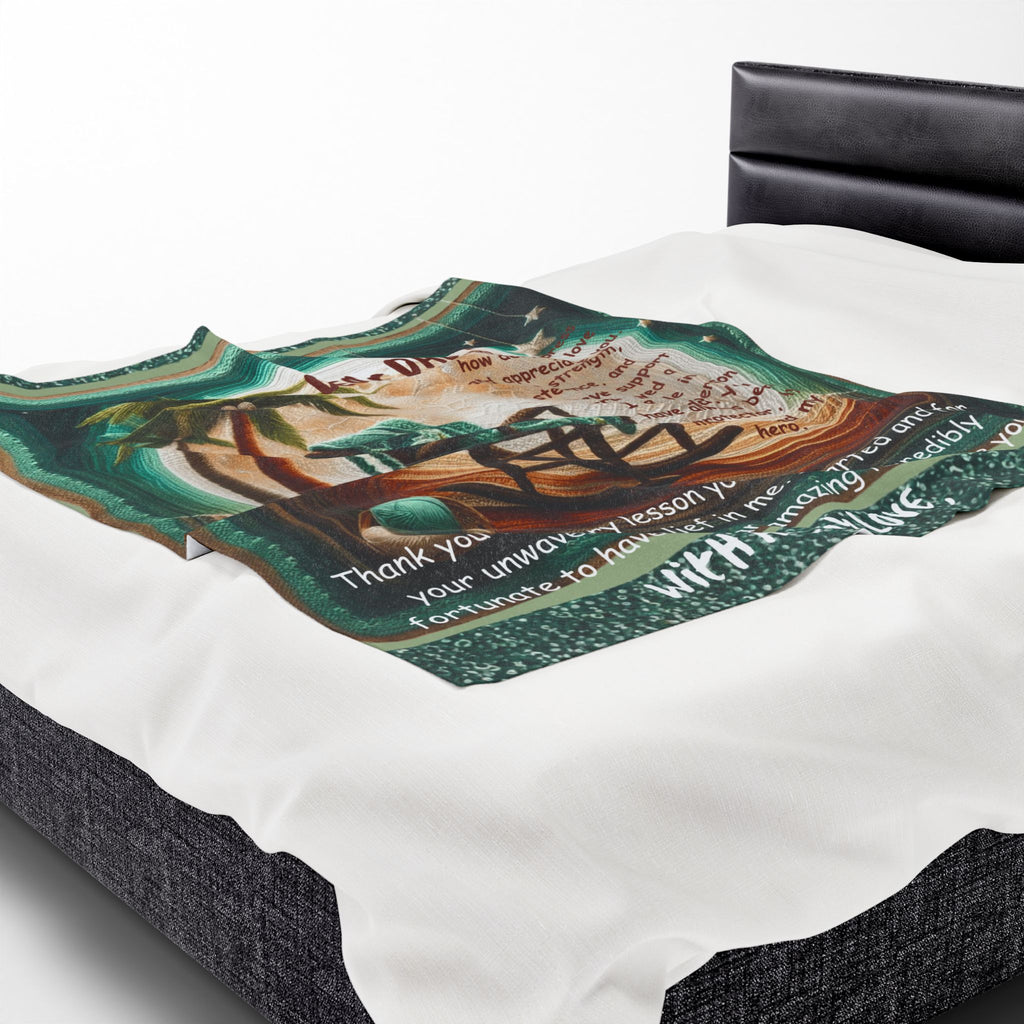 Dear Dad Velveteen Plush Blanket  Sentimental Father’s Day Gift with Rocking Chair Poem
