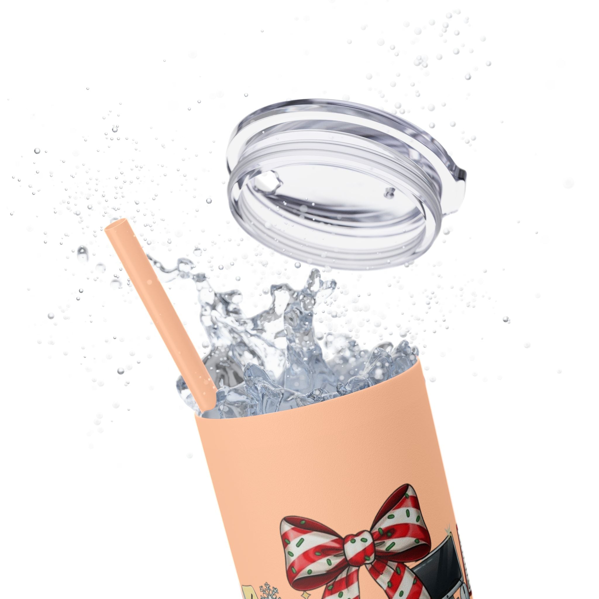Christmas mug for the office team who keeps everything running smoothly. Candy Cane Christmas Office Secret Santa Design, 20oz with Straw