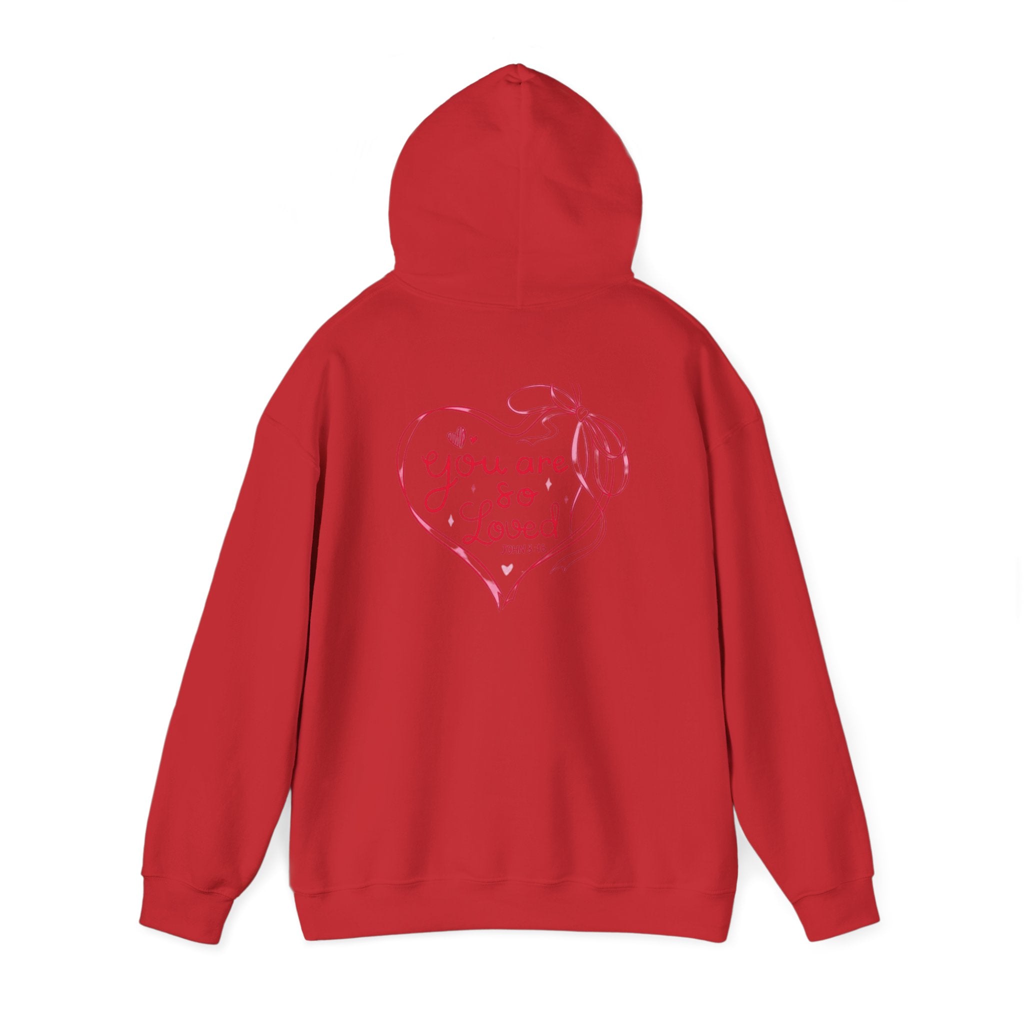You Are So Loved Hoodie Heart Full” Heart Ribbon Comfort Sweatshirt
