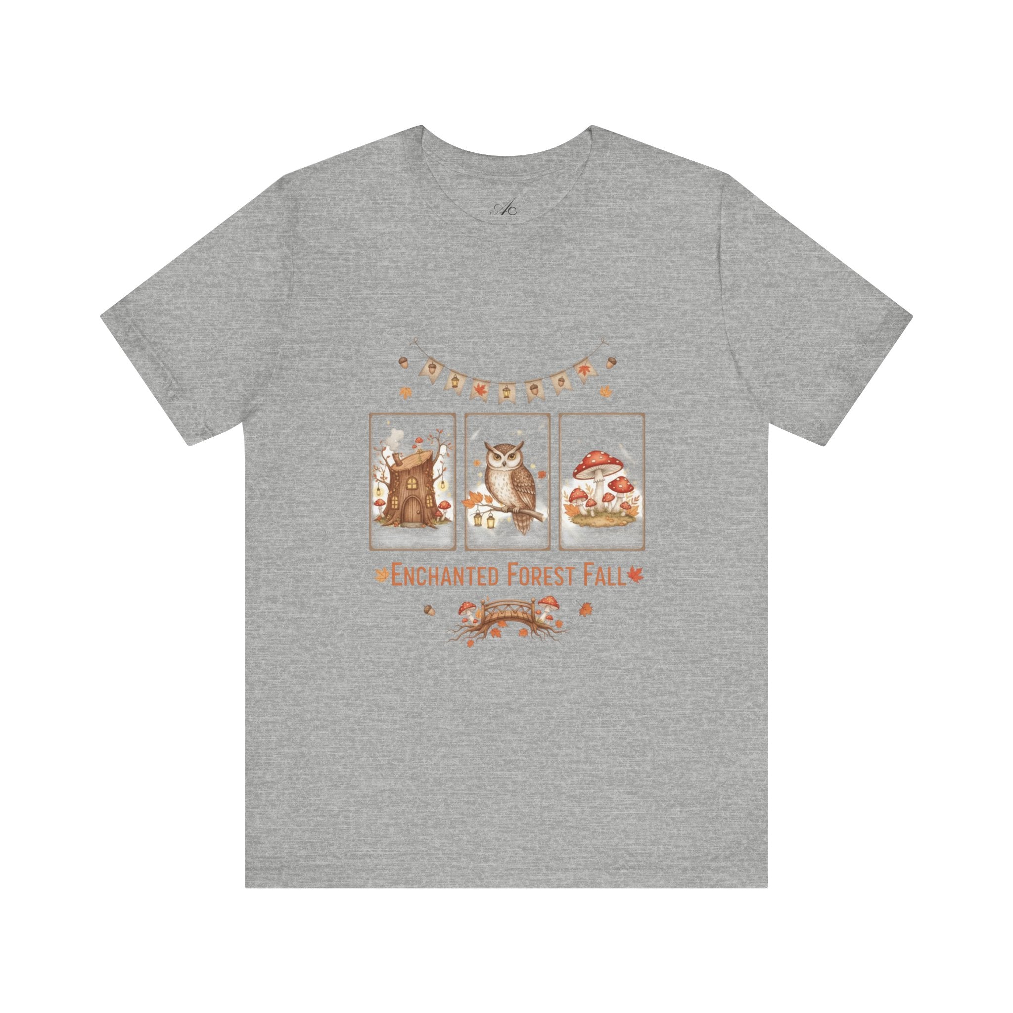 Enchanted Forest Fall Tee, Cute Owl Shirt, Autumn Graphic Tee, Nature Lover Gift, Cozy Fall Apparel, Wildlife T-Shirt, Unisex Fall Top