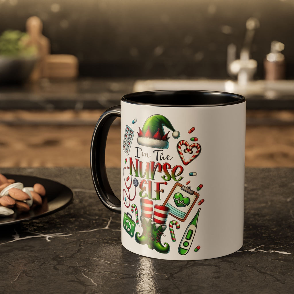 Nurse Elf Coffee Mug — Christmas Medical Holiday Gift (11oz & 15oz) Medical Christmas Mug