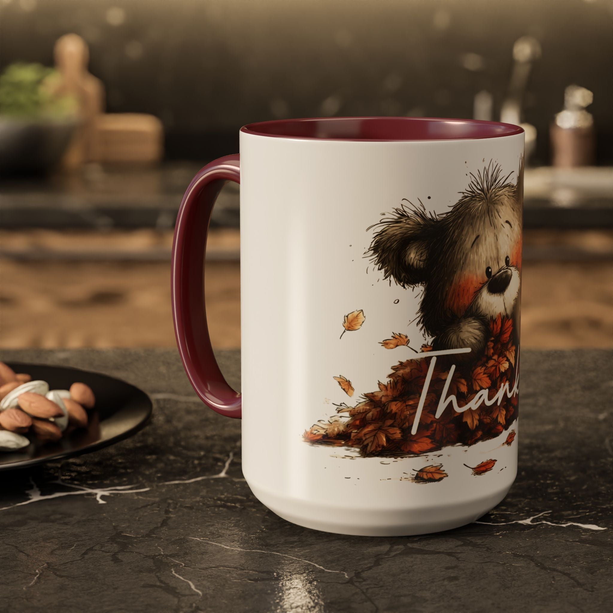 Thankful Bear Autumn Mug — Cute Fall Coffee Cup (11oz, 15oz)