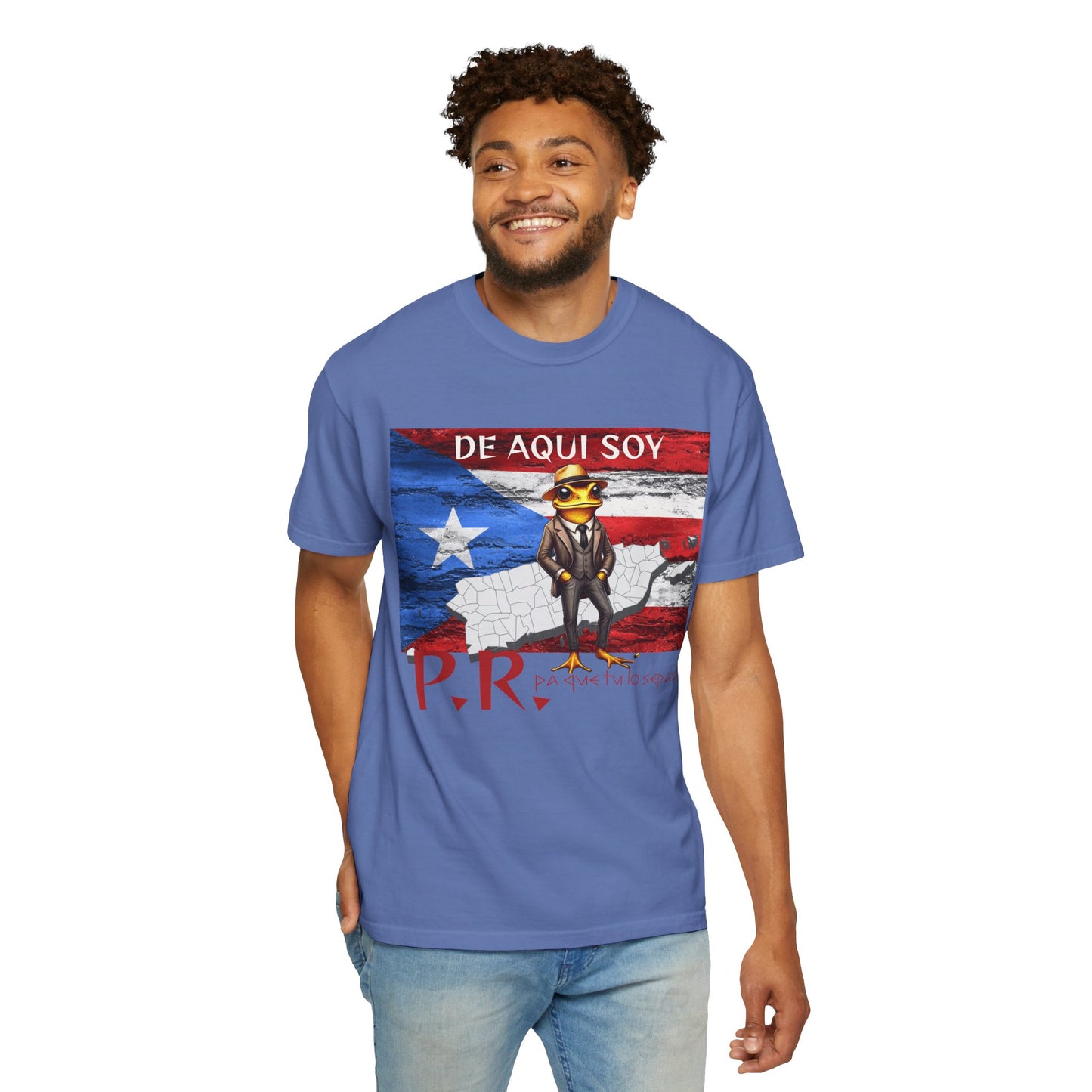 Puerto Rican Pride T-Shirt, Fun Casual Wear, Unisex Garment-Dyed Tee, Perfect for Celebrations, Cultural Identity Shirt