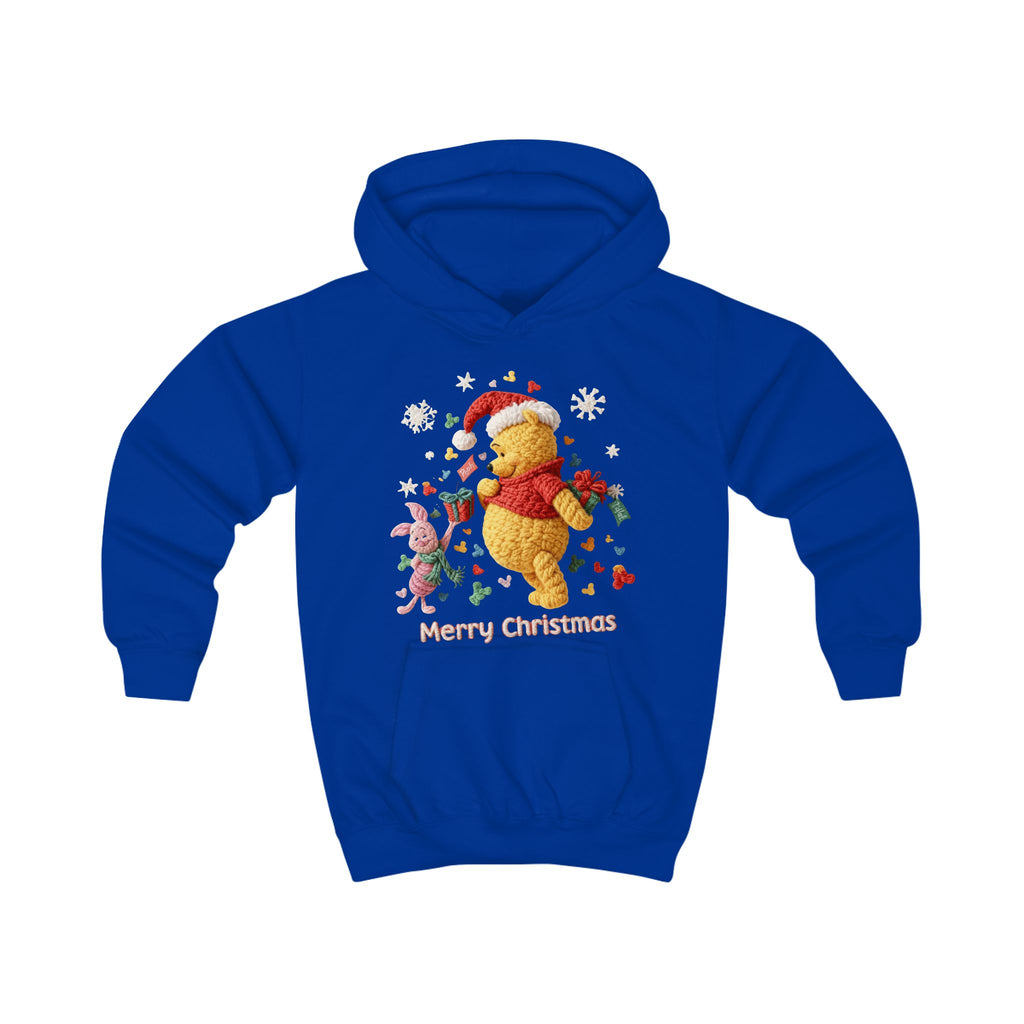 Kids Hoodie  Cute Winnie-Style Christmas Bear "Merry Christmas" Holiday Pullover