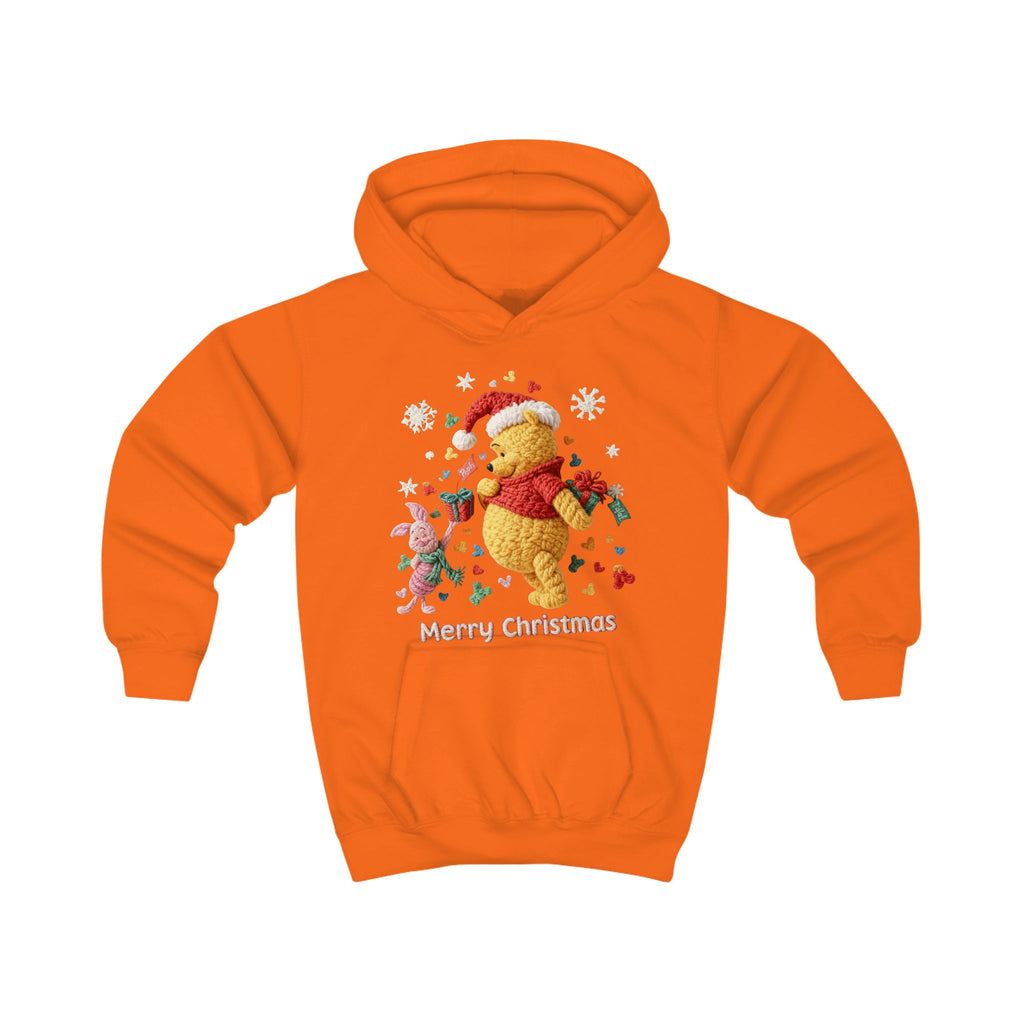 Kids Hoodie  Cute Winnie-Style Christmas Bear "Merry Christmas" Holiday Pullover