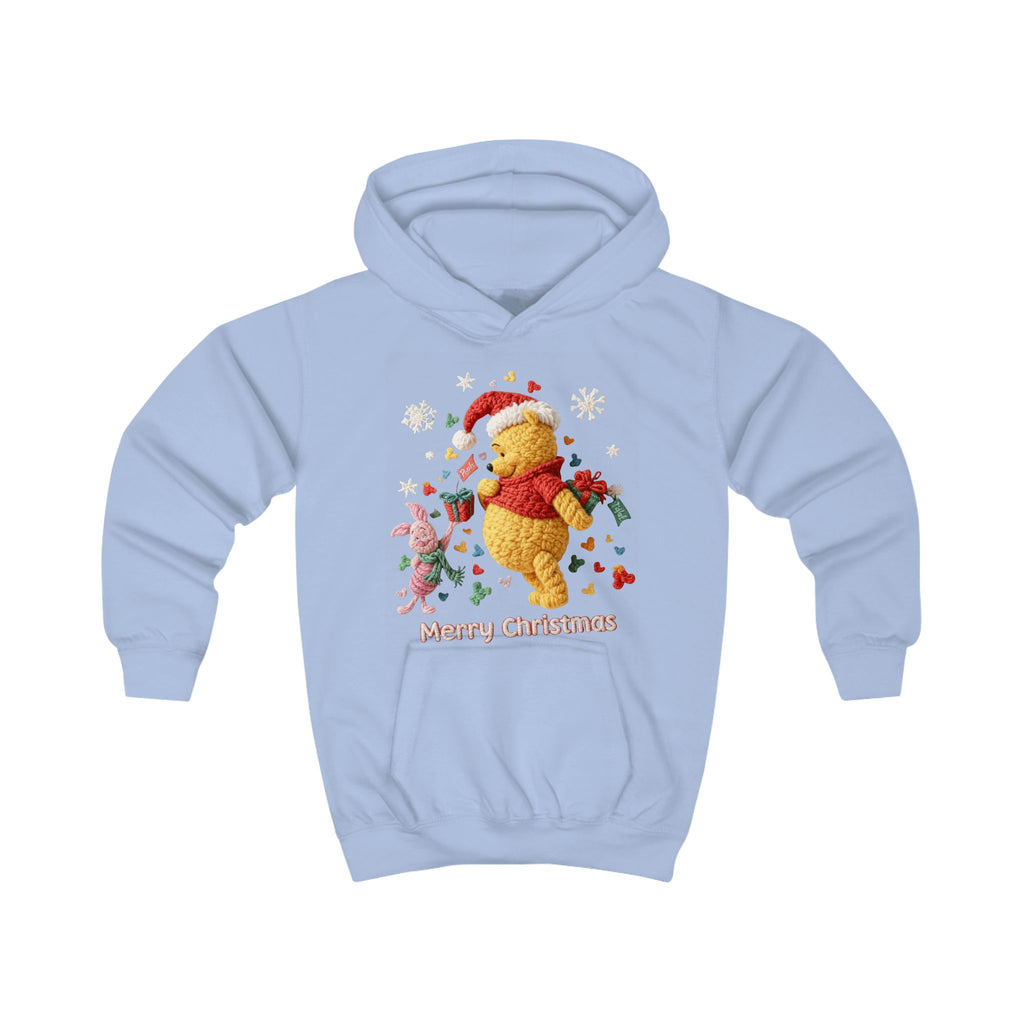 Kids Hoodie  Cute Winnie-Style Christmas Bear "Merry Christmas" Holiday Pullover