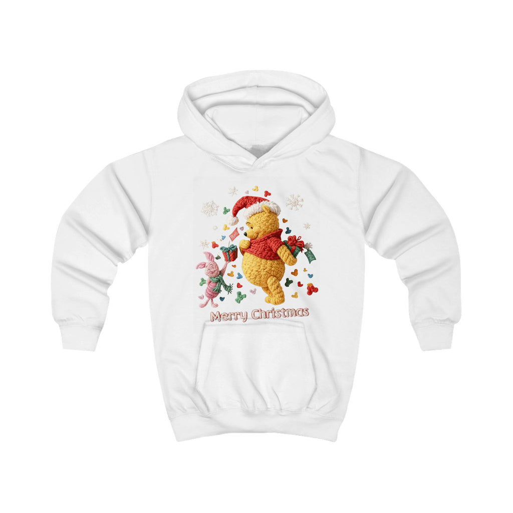 Kids Hoodie  Cute Winnie-Style Christmas Bear "Merry Christmas" Holiday Pullover