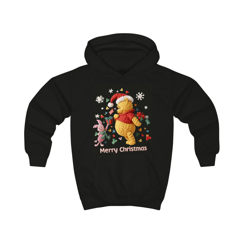 Kids Hoodie  Cute Winnie-Style Christmas Bear "Merry Christmas" Holiday Pullover