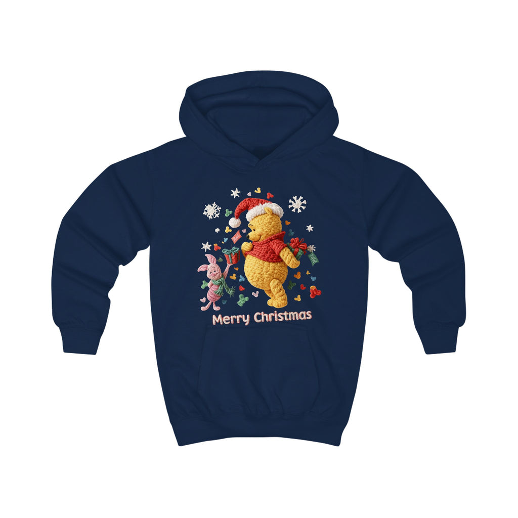 Kids Hoodie  Cute Winnie-Style Christmas Bear "Merry Christmas" Holiday Pullover
