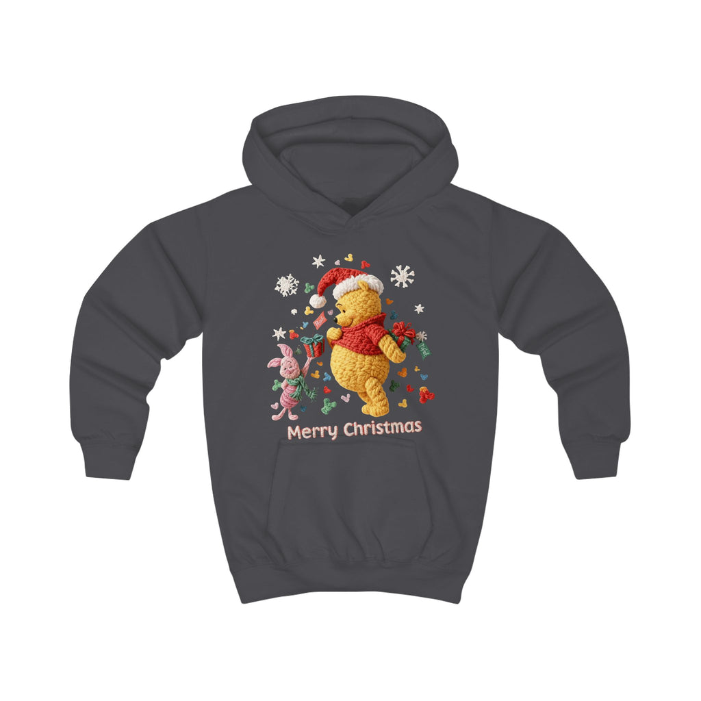 Kids Hoodie  Cute Winnie-Style Christmas Bear "Merry Christmas" Holiday Pullover