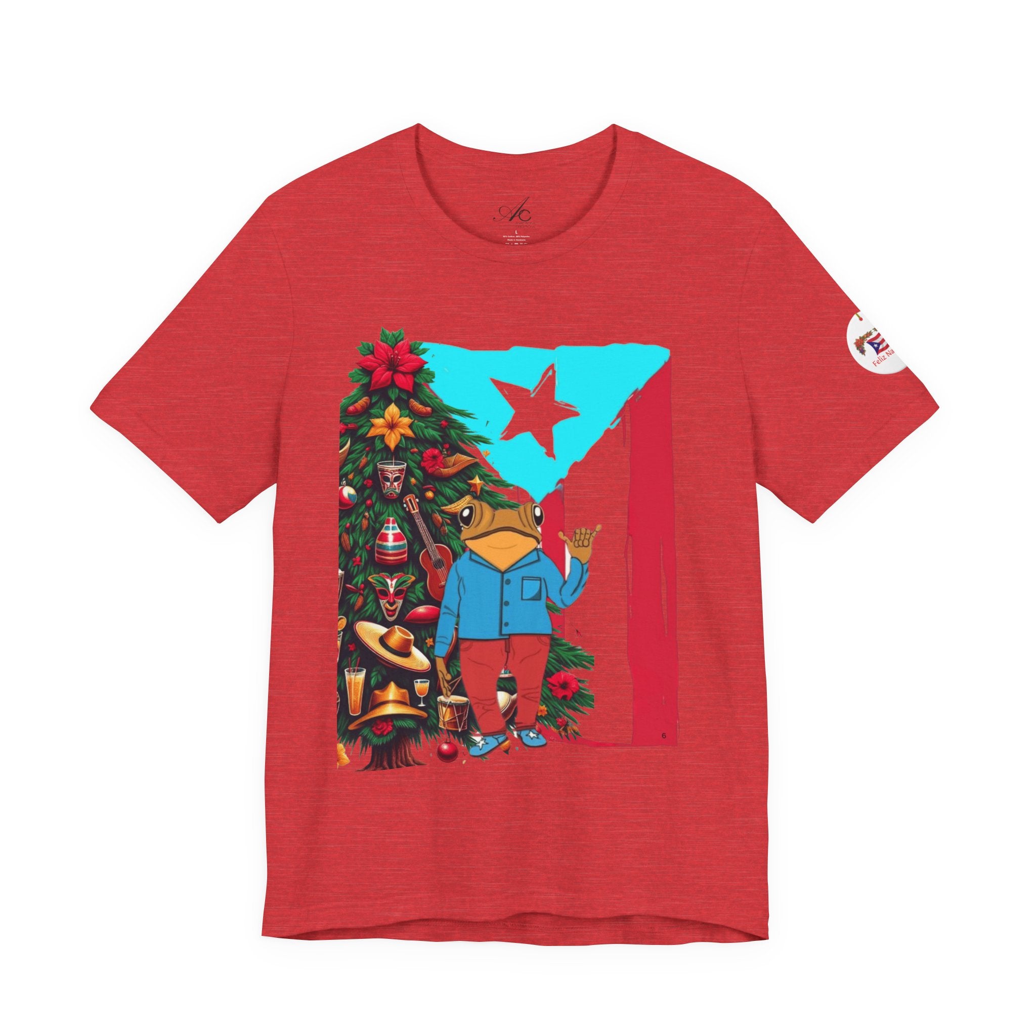 Puerto Rico Holiday T-Shirt  Coquí by Christmas Tree Graphic Puerto Rico’s Navidades