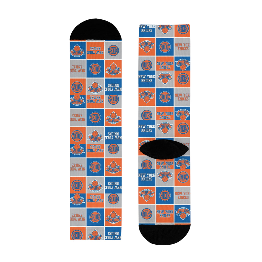 Basketball-Inspired Pattern Crew Socks — Retro Sports Sublimation Socks NY