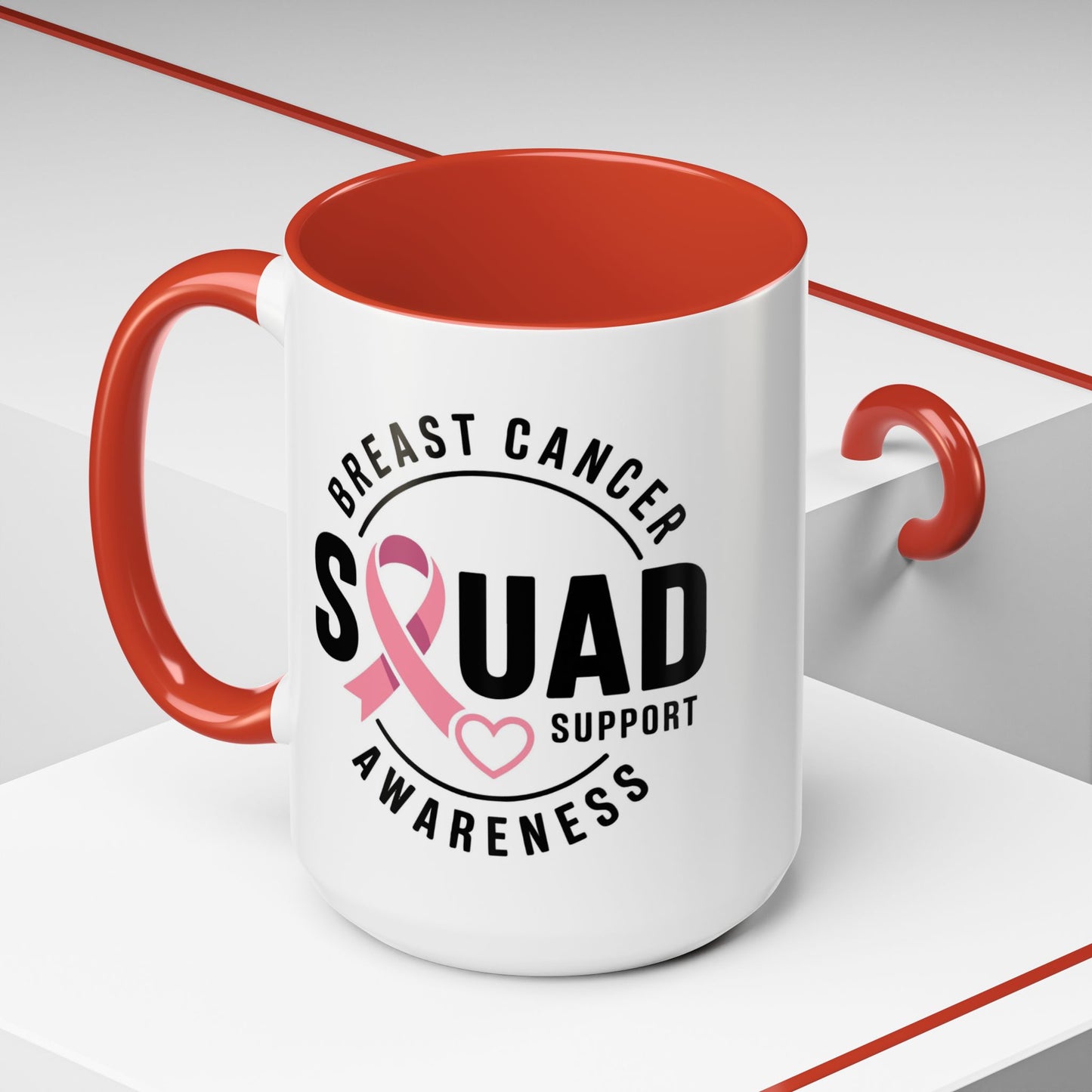 Breast Cancer Awareness Coffee Mug - Support Your Squad