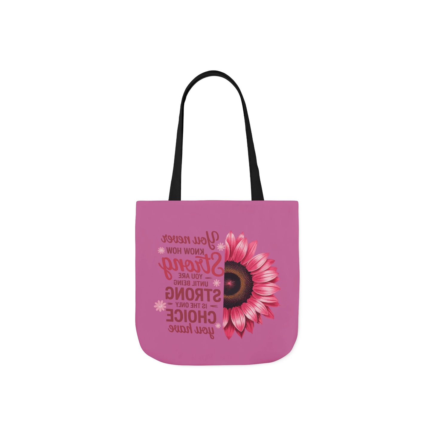 Cancer Survivor Hope Collection Inspirational Canvas Tote Bag with Floral Design