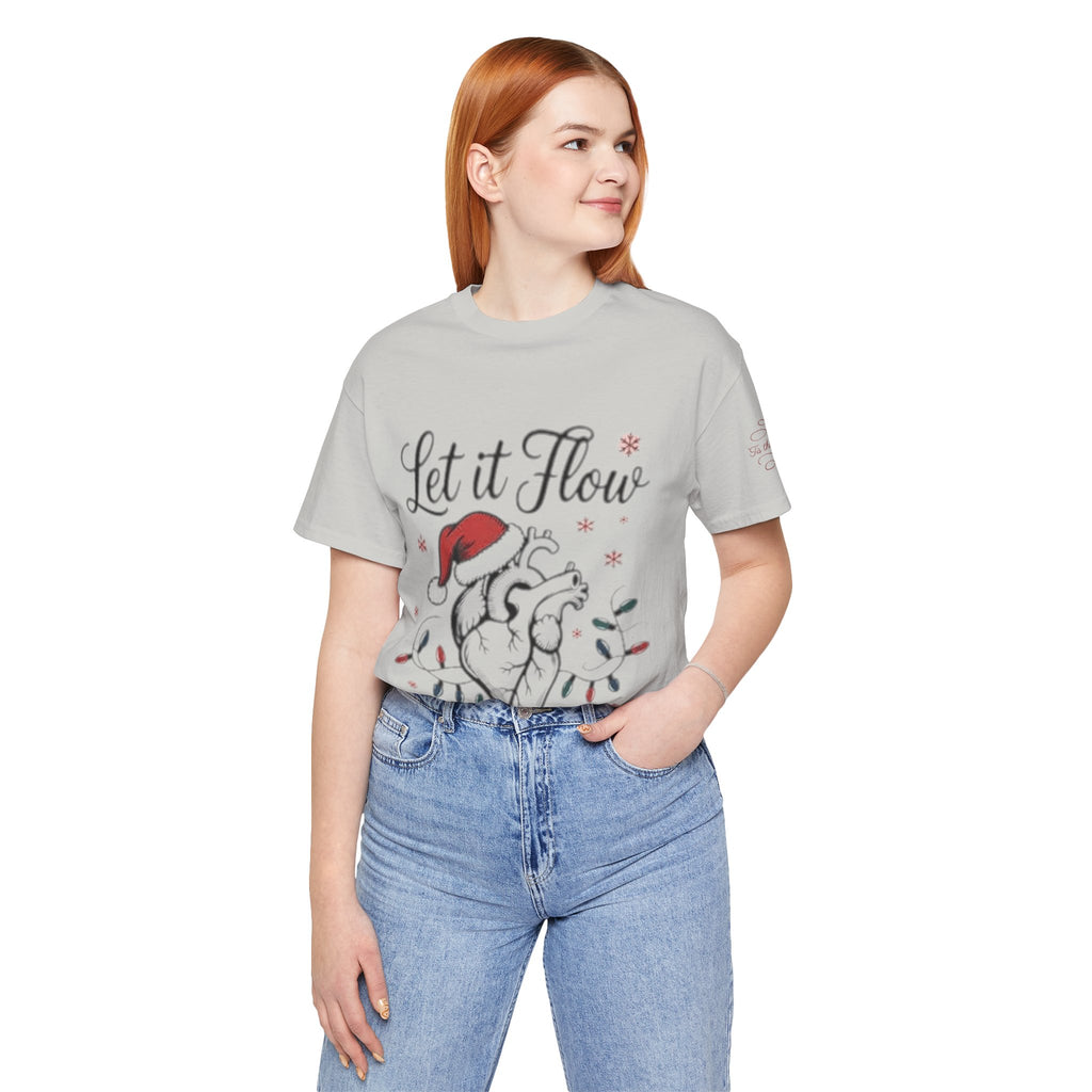 Let It Flow Heart Tee  Christmas Anatomical Heart Shirt