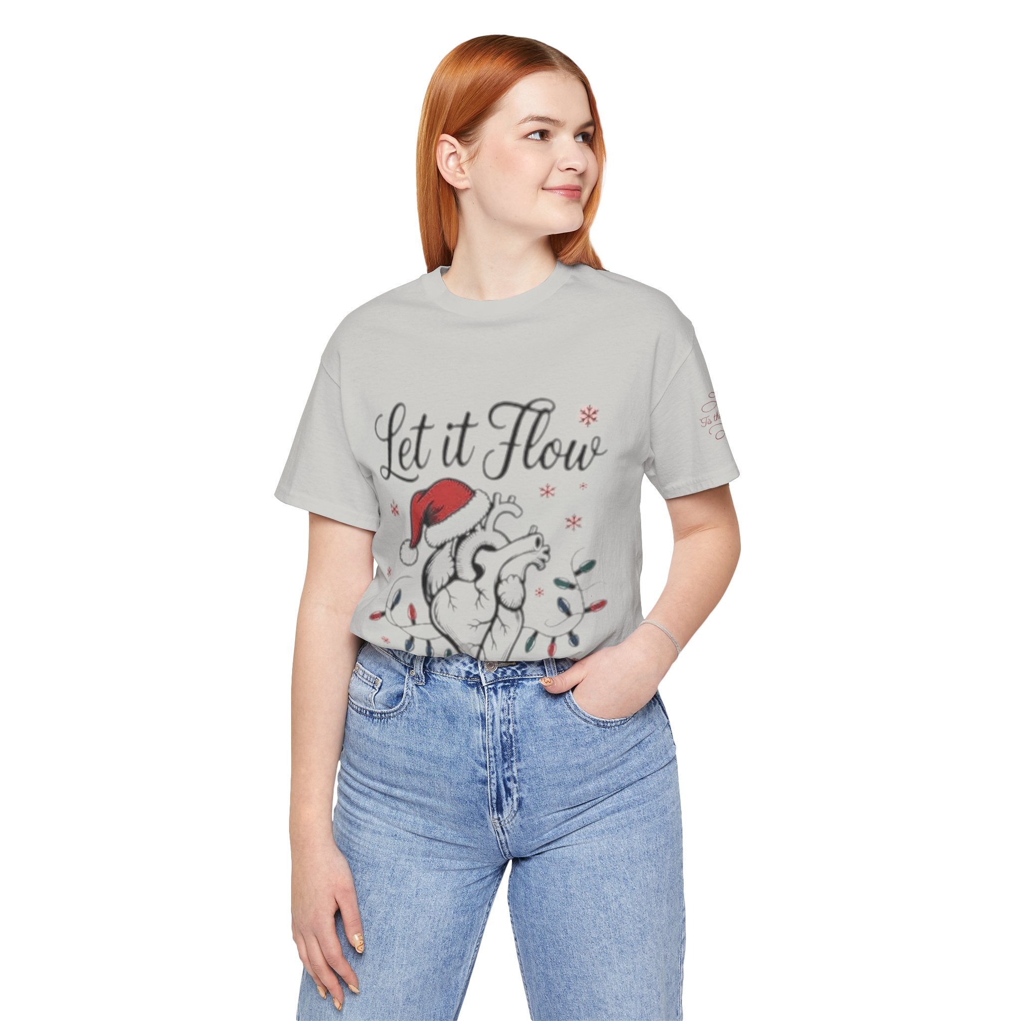 Let It Flow Heart Tee  Christmas Anatomical Heart Shirt
