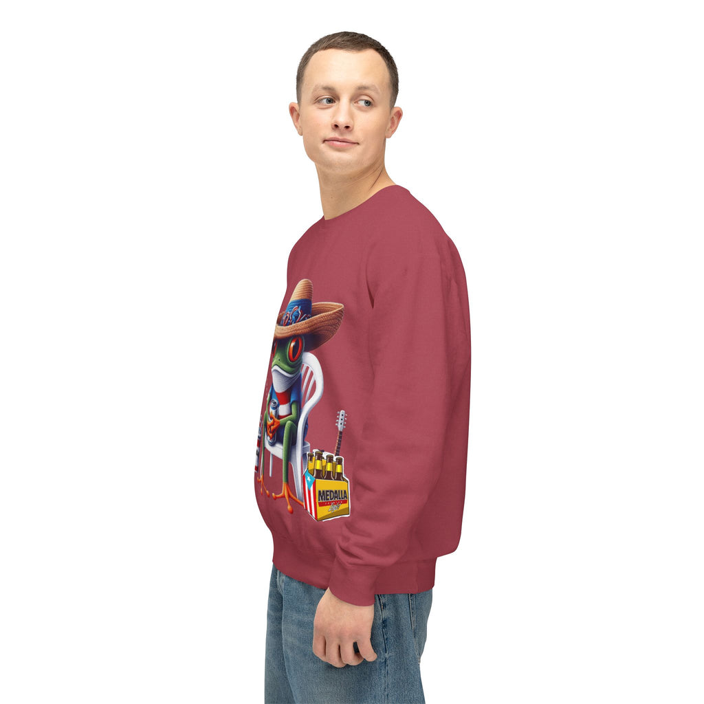 Coqui in Sombrero Crewneck Sweatshirt Puerto Rico’s Navidades