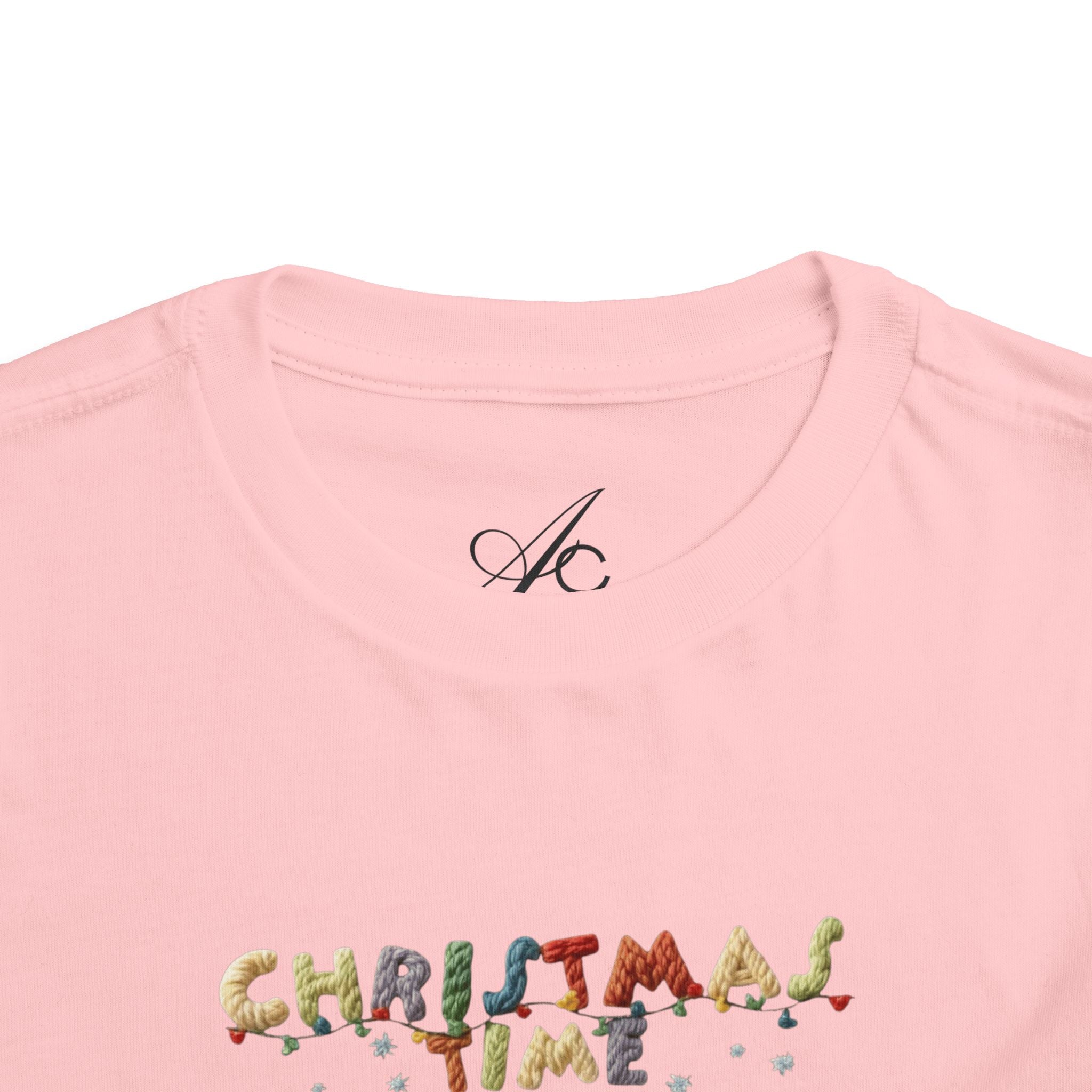 Christmas Time Toddler Tee  Cute Holiday Toy & Santa Print