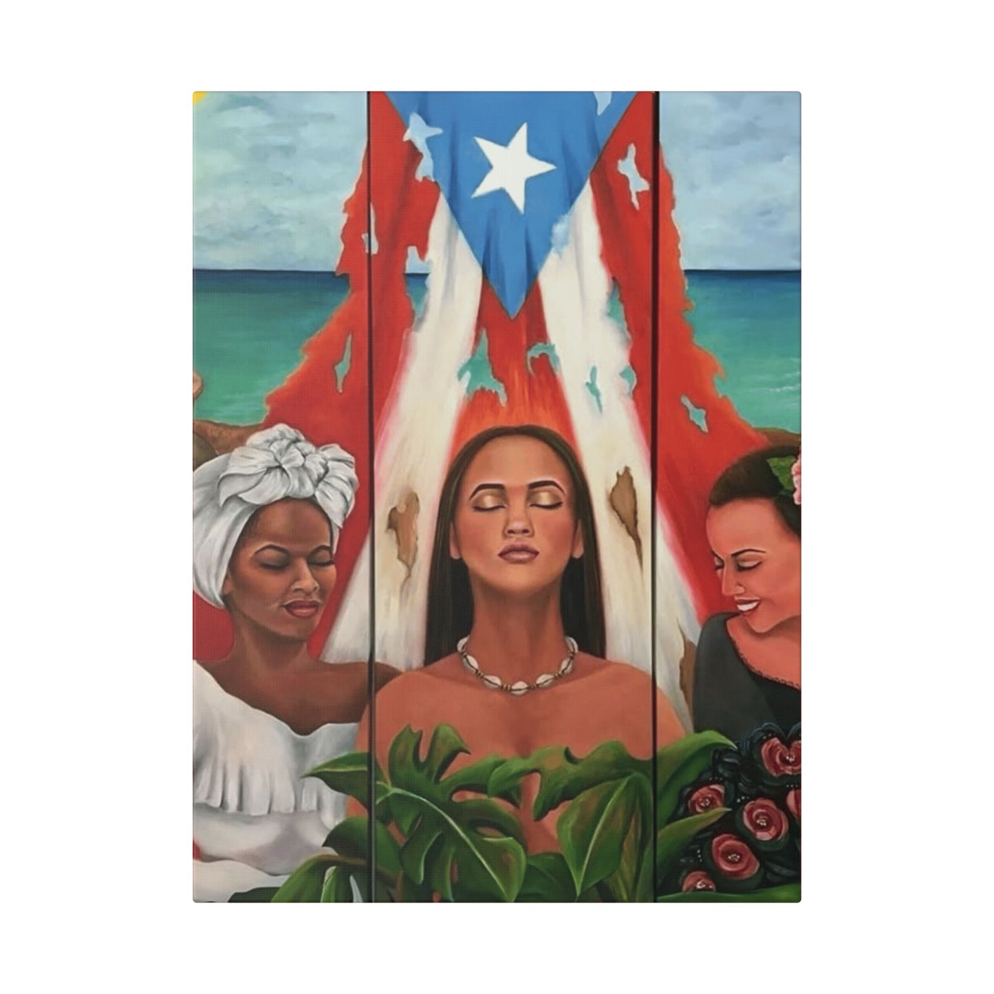 Capturing the Heart and Soul of Puerto Rican Art, Ethnic Canvas Print, Gift for Art Lovers, Beach-Themed Artwork