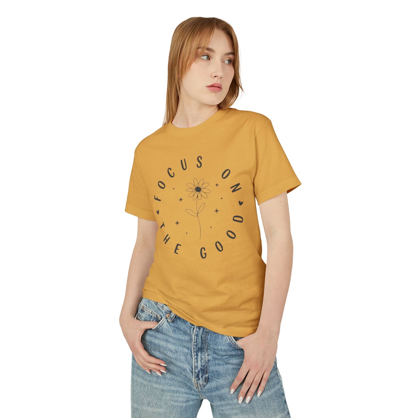 Focus on the Good Tee Positive Message Floral Graphic TShirt