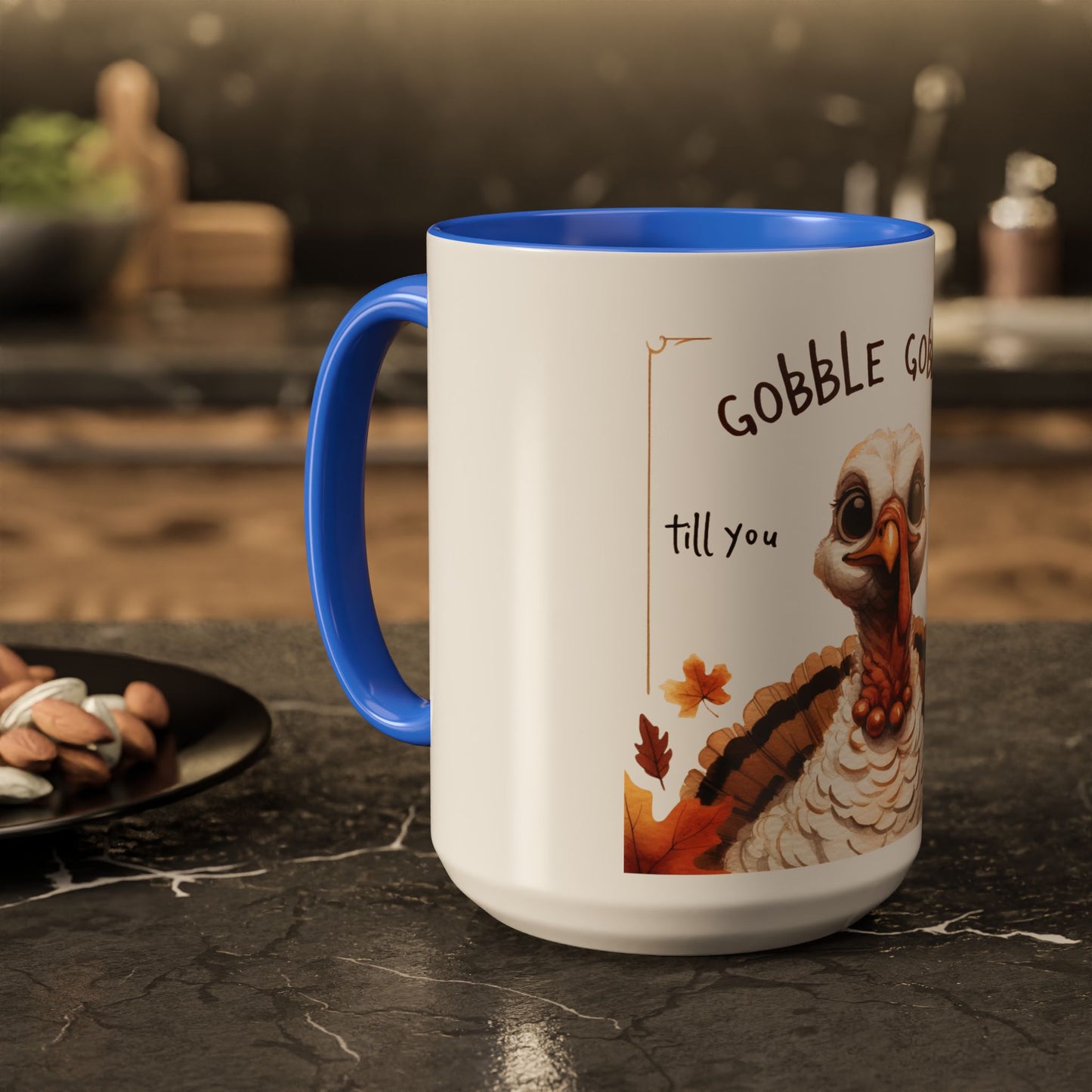 Mix cozy, aesthetic, and autumn-inspired sayings 🍁 Whimsical Thanksgiving Mug - Gobble Gobble Design