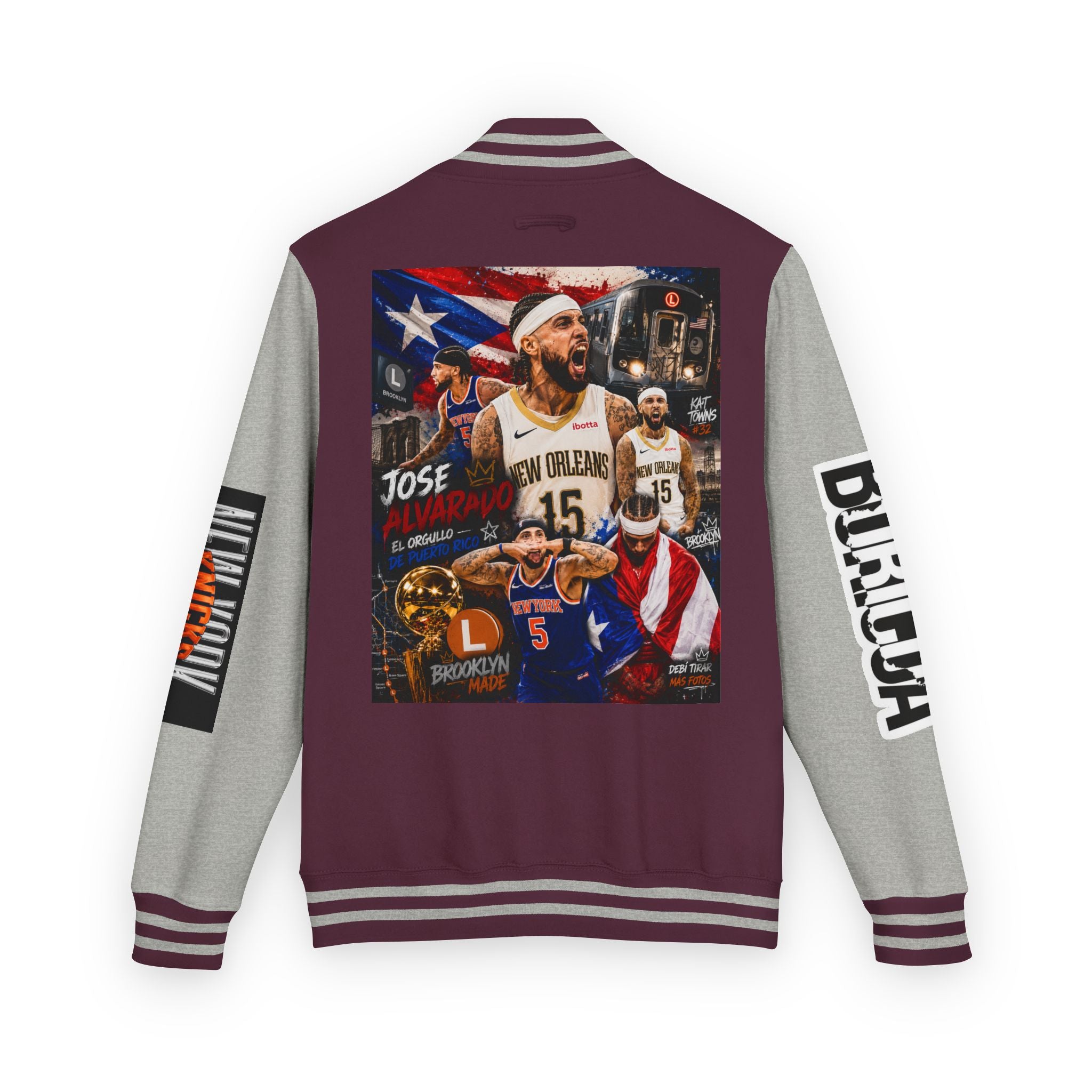 Basketball-Inspired Letterman Jacket — Men's Retro Varsity Sports Jacket Jose AlvarTribute Varsity Jacket
