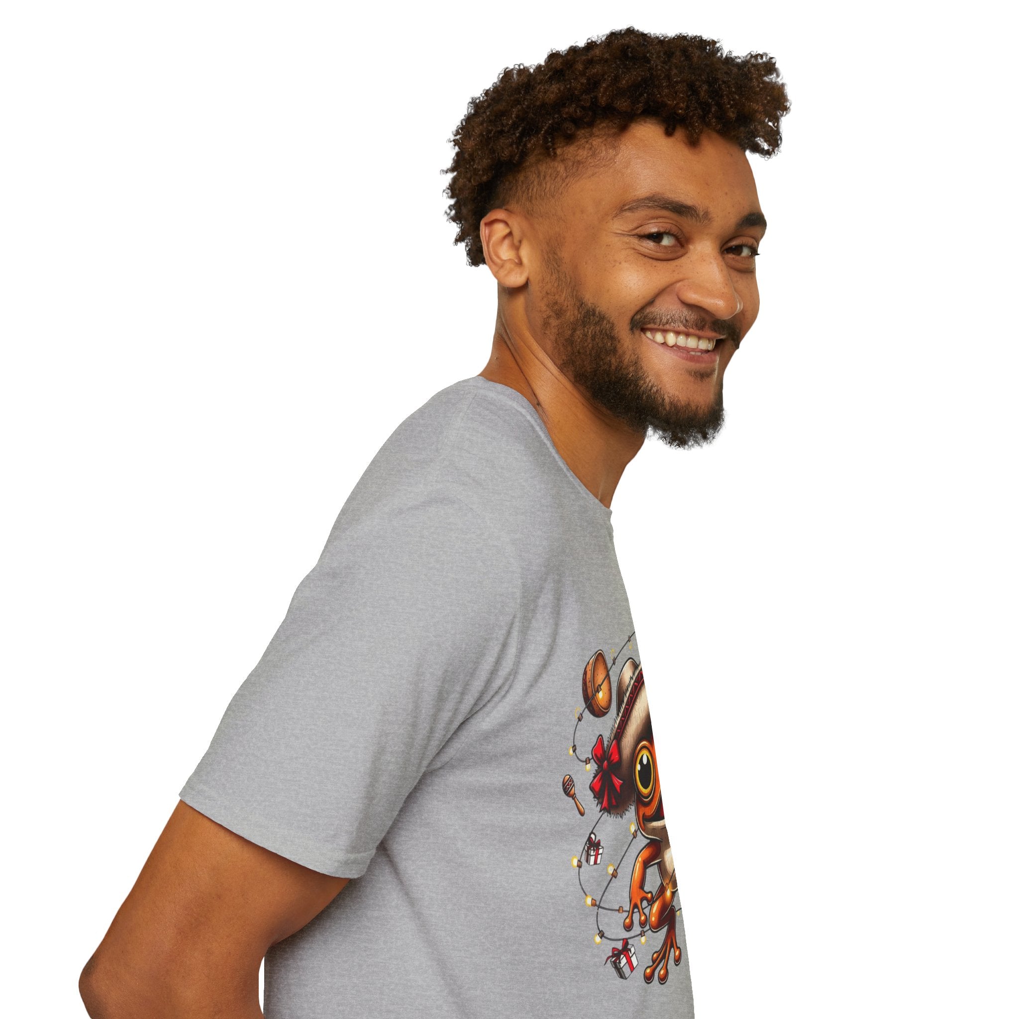 Puerto Rico Frog Holiday T-Shirt  Cute Coquí with Flag Heart (Christmas) Puerto Rico Navidades