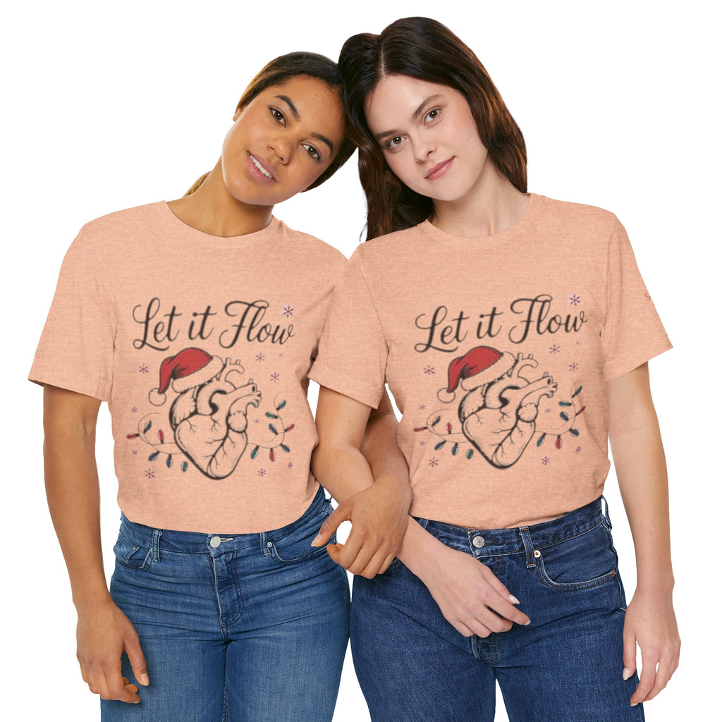 Let It Flow Heart Tee  Christmas Anatomical Heart Shirt