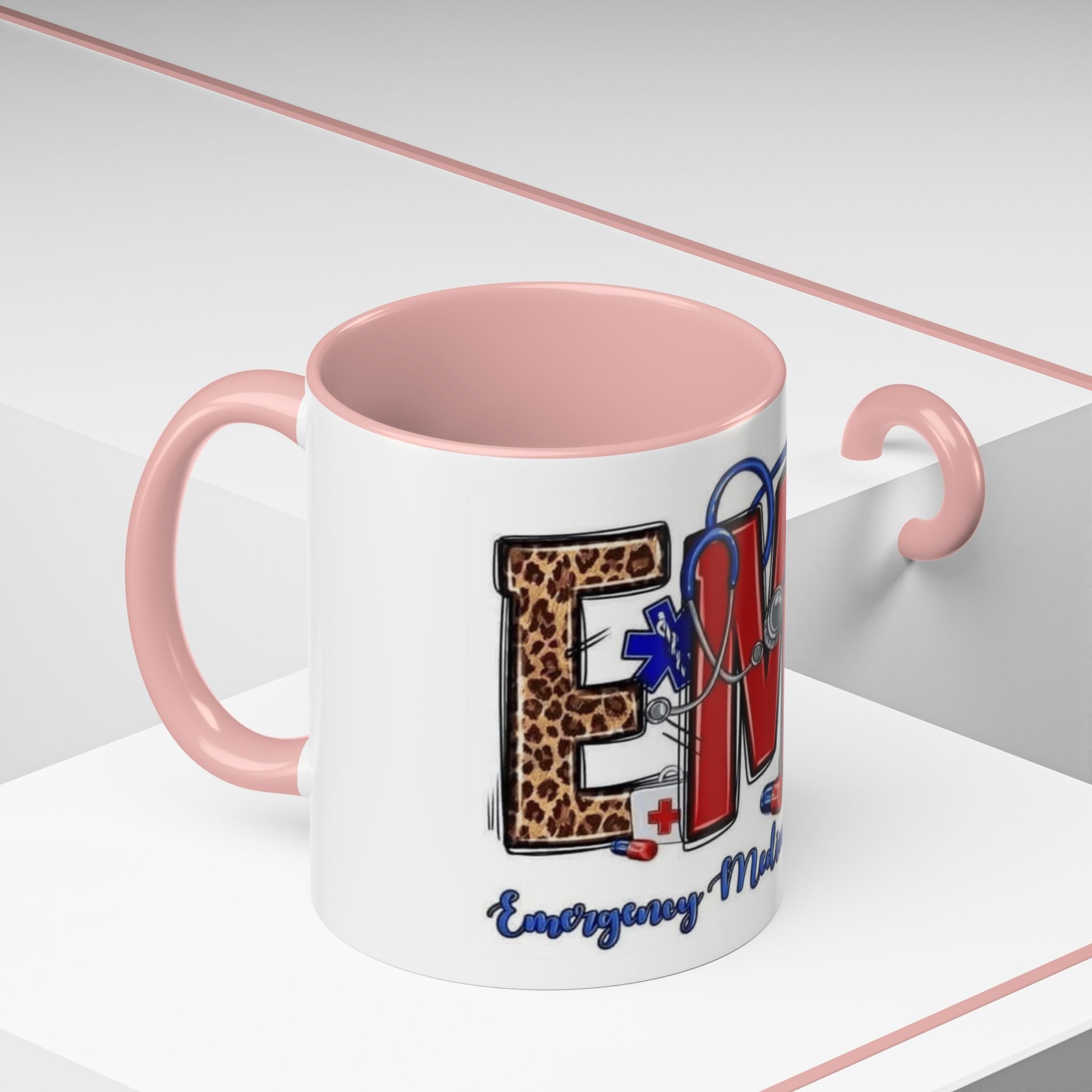 EMT Coffee Mug — Emergency Medical Technician Ambulance Stethoscope Design (11/15oz) Medical Christmas Mug