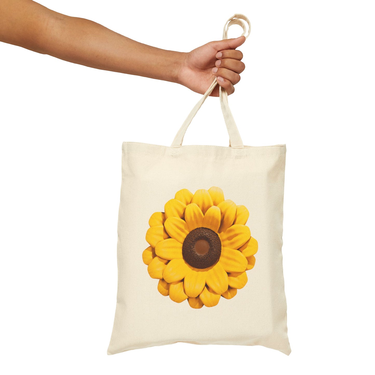 Carry Positivity Everywhere You Go Sunflower Cotton Canvas Tote Bag, Eco-Friendly Shopping Bag, Floral Grocery Tote, Gift for Her, Beach Bag, Reusable Tote