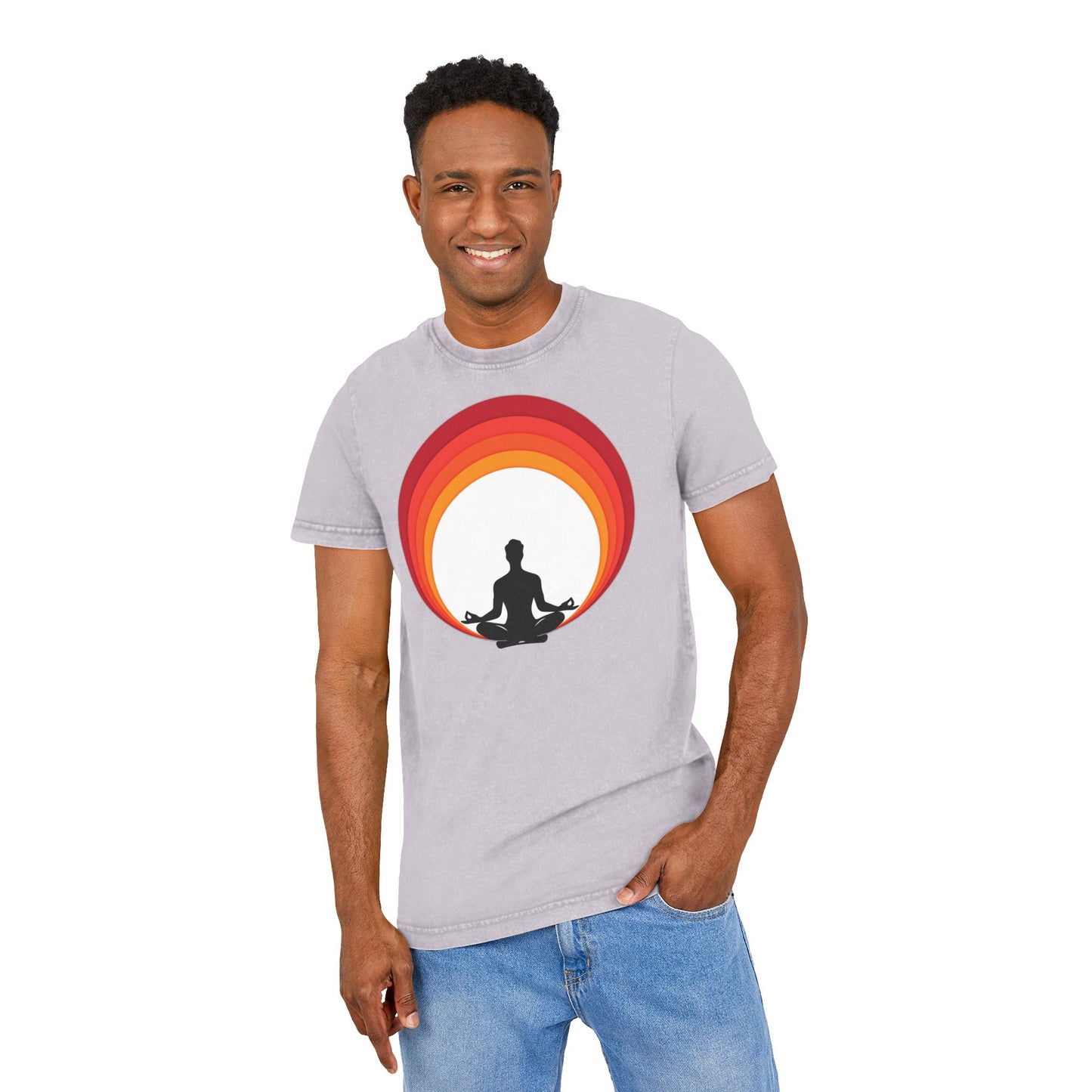 ✨ Let your outfit reflect your inner peace. Meditation Acid Washed Tee, Vintage Yoga Shirt, Relaxation Apparel, Gift for Mindfulness, Bohemian T-Shirt