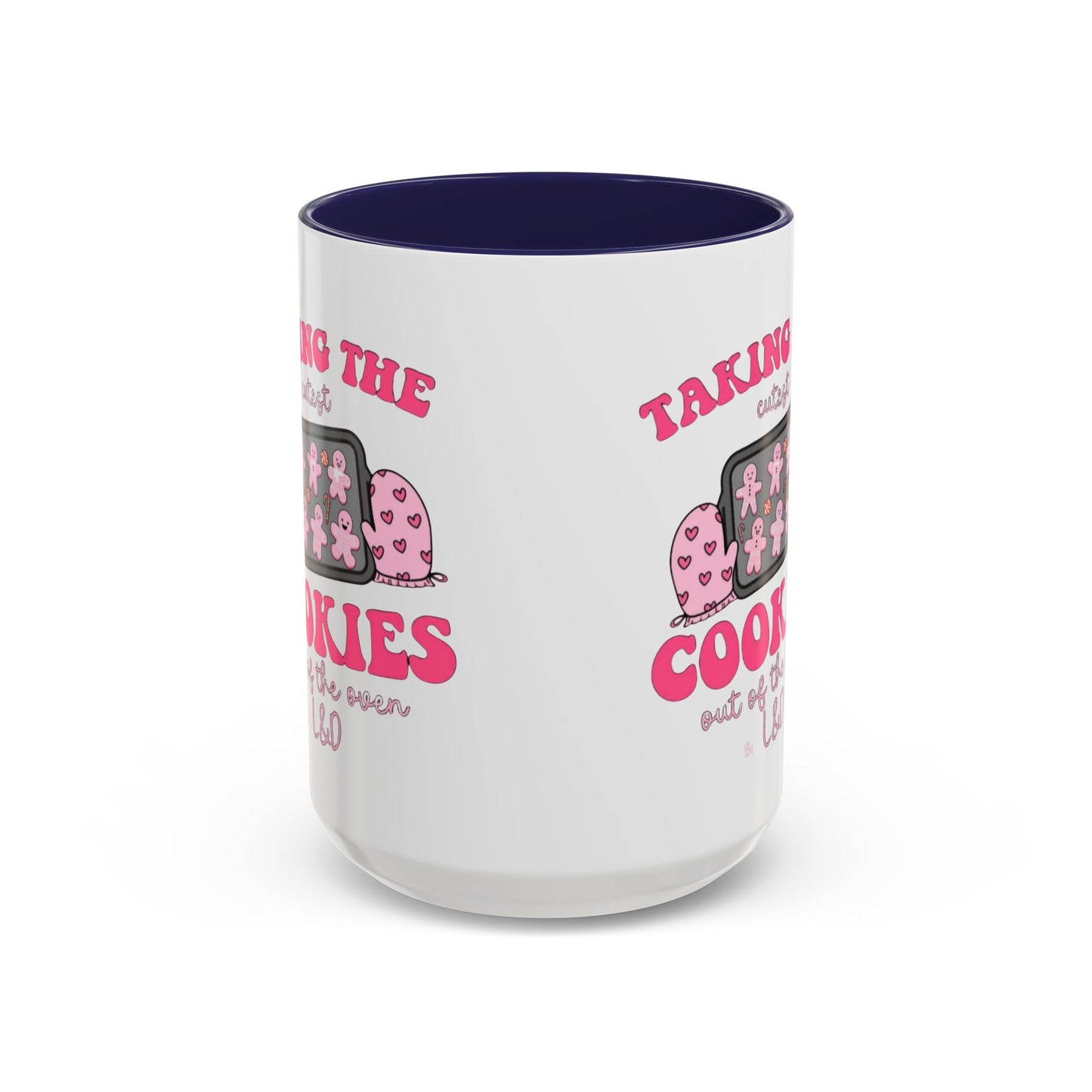 Accent Coffee Mug — "Taking the Cookies" Cute Pink Baking Design Coffee Cup for Fun Celebrations