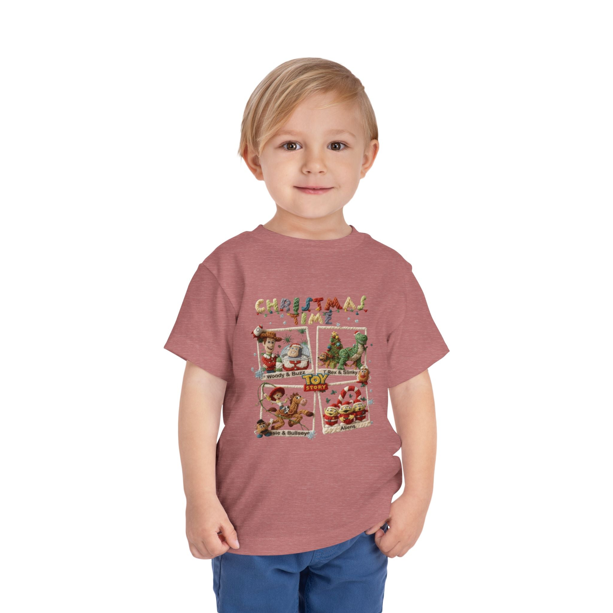 Christmas Time Toddler Tee  Cute Holiday Toy & Santa Print