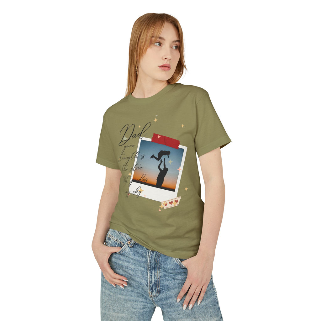 Dad & Daughter Sunset Photo Tee — "Dad, you're stronger than the storm"