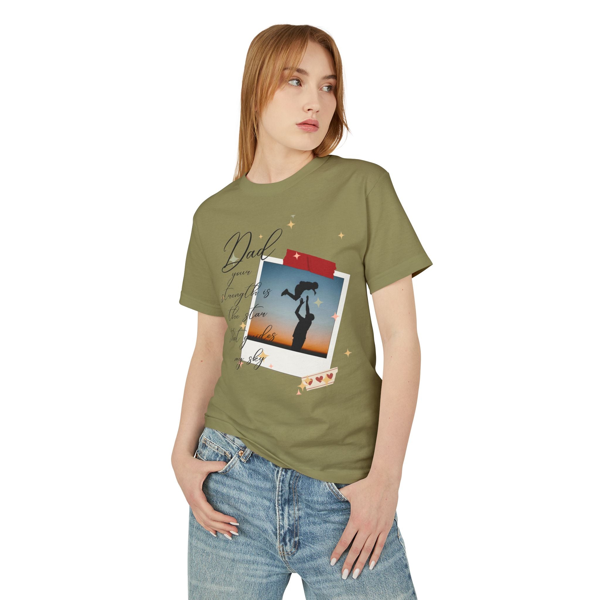 Dad & Daughter Sunset Photo Tee — "Dad, you're stronger than the storm"