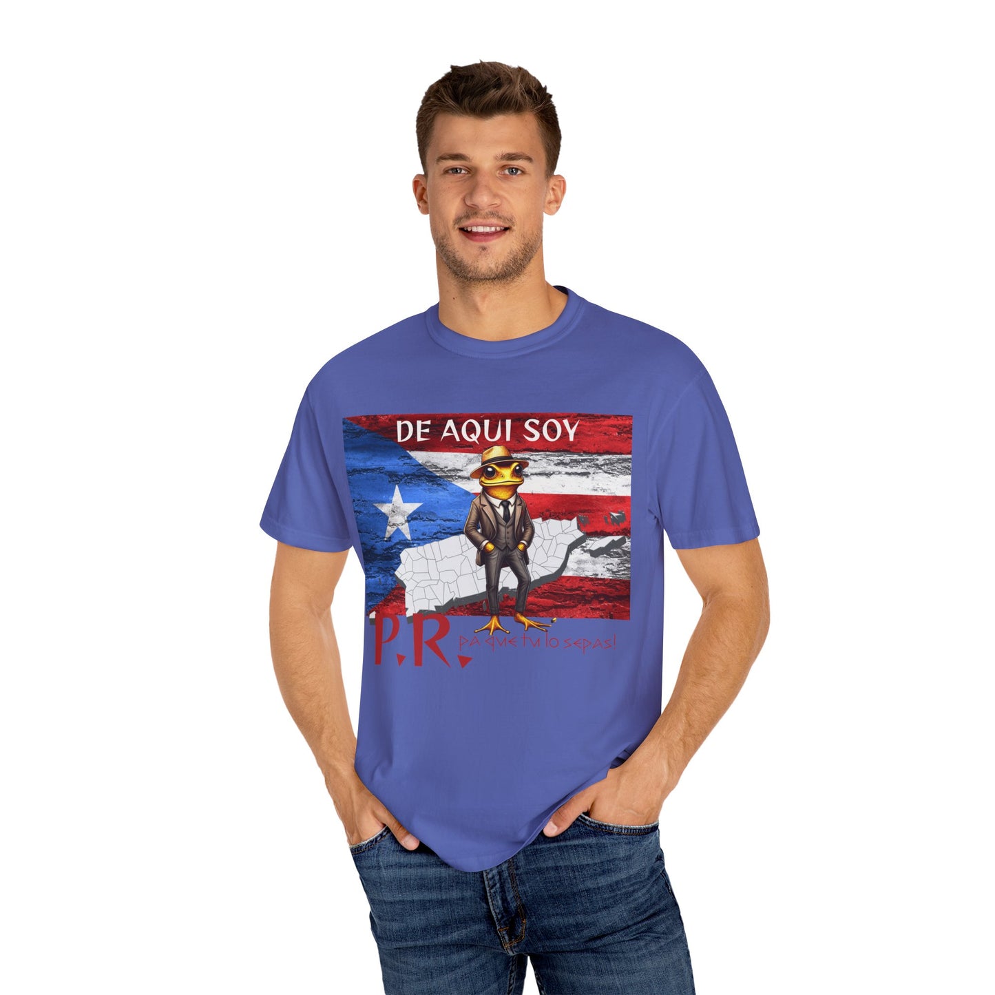 Puerto Rican Pride T-Shirt, Fun Casual Wear, Unisex Garment-Dyed Tee, Perfect for Celebrations, Cultural Identity Shirt