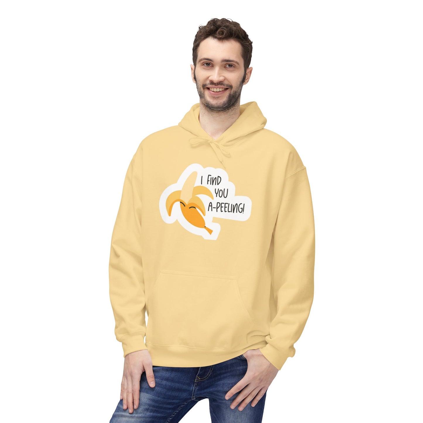 Peeling Banana Hoodie  "I Found You (Peeling)" Cute Fruit Pun Pullover