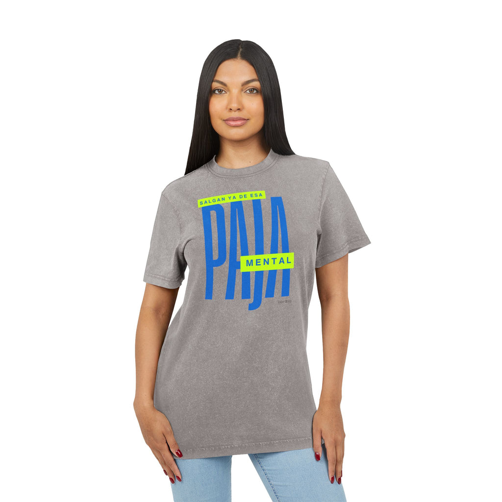 Orgullo puertorriqueño Acid Washed Tee  Bold "Paja Mental" Graphic Streetwear
