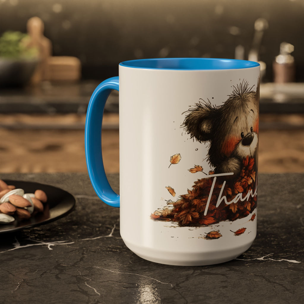 Thankful Bear Autumn Mug — Cute Fall Coffee Cup (11oz, 15oz)