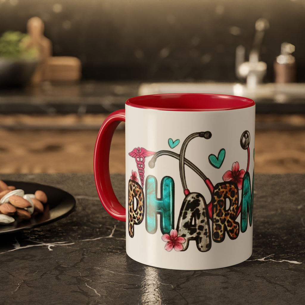 Pharmacy Nurse Coffee Mug — Cute Leopard & Teal Medical Design (11oz/15oz)Christmas mug for all healthcare heroes