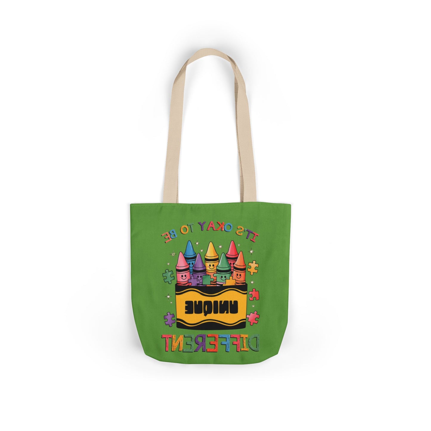 Autism Awareness & Pride Collection Unique Canvas Tote Bag with Colorful Castle Design