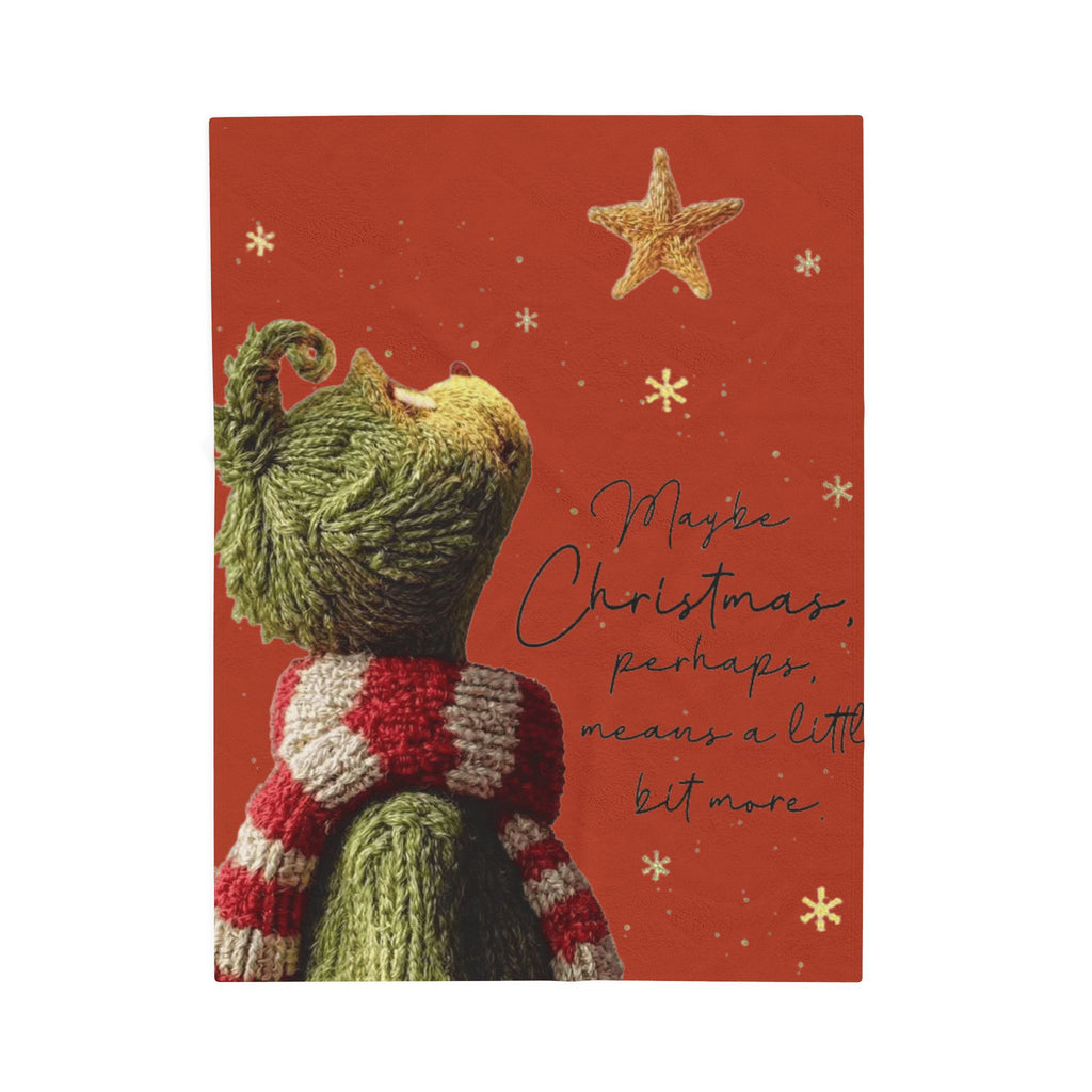 Christmas Plush Blanket  'Maybe Christmas, perhaps, means a little bit more' Cozy Holiday Throw