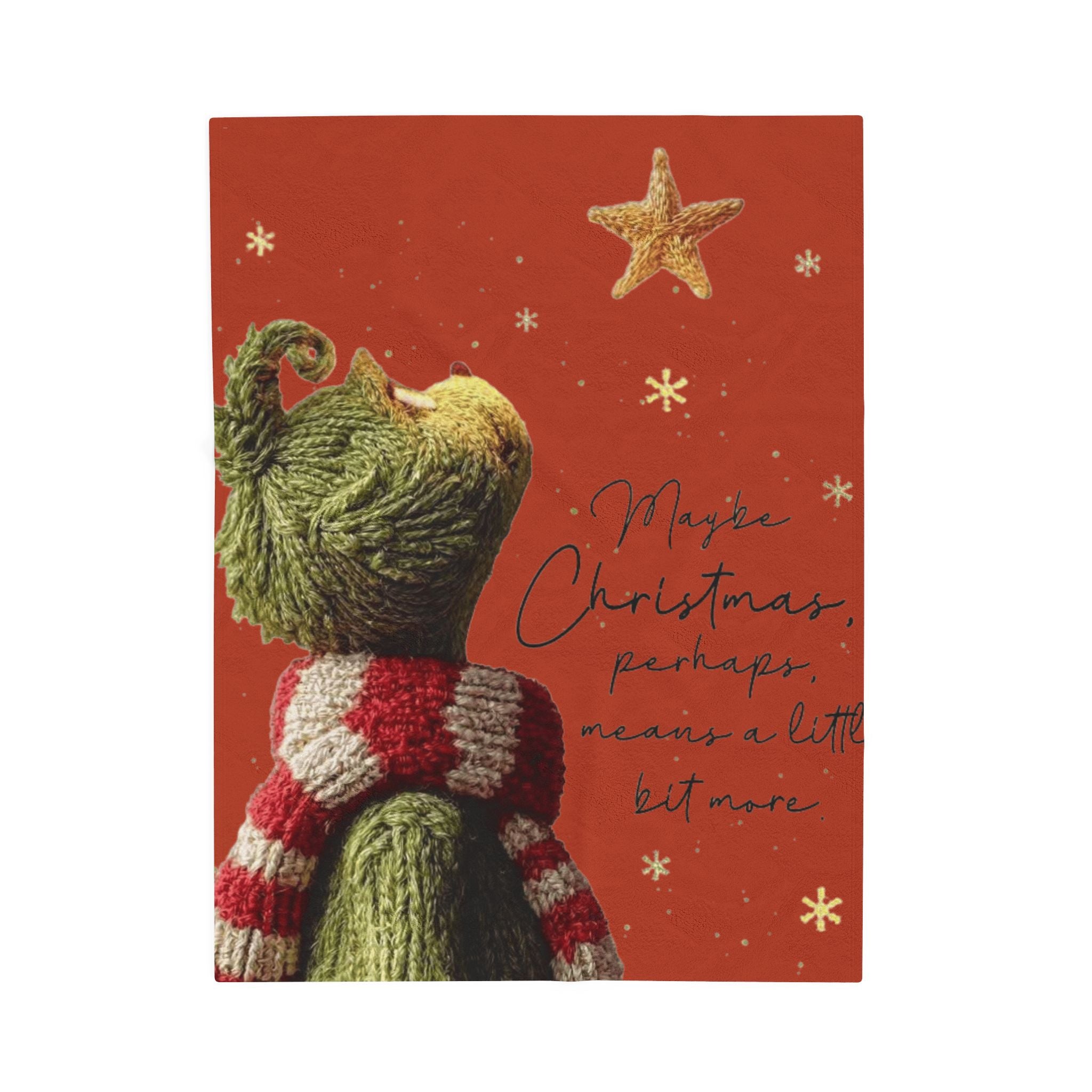Christmas Plush Blanket  'Maybe Christmas, perhaps, means a little bit more' Cozy Holiday Throw