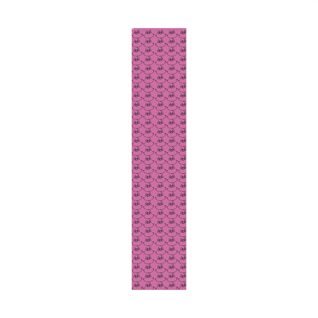 TheGrench Pink Botanical Gift Wrap Paper  Black Fern Pattern Wrapping Sheets
