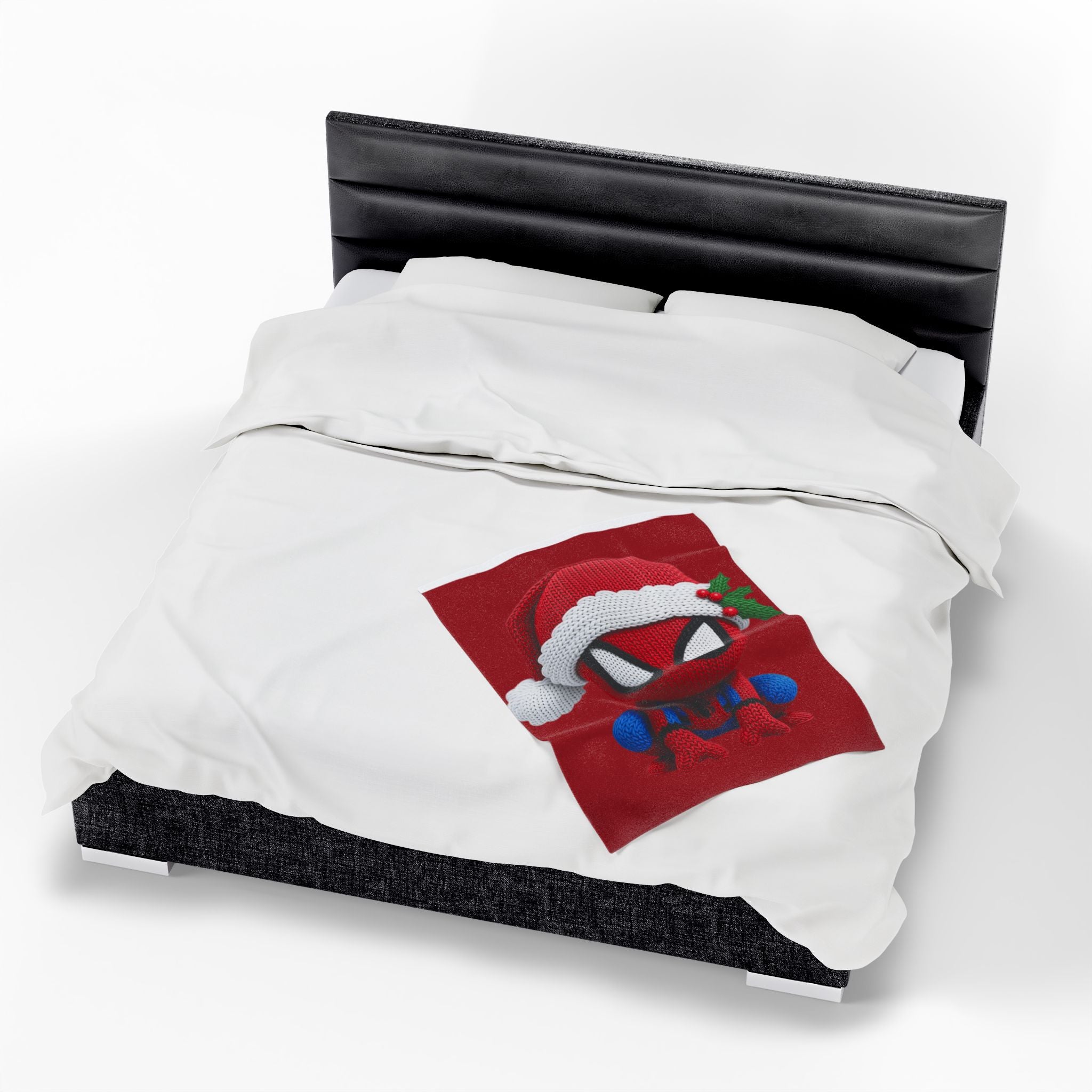 Magical Christmas Cartoon Blanket Christmas Spider Plush Blanket Cute Santa Hat Knit Spider-Man Throw