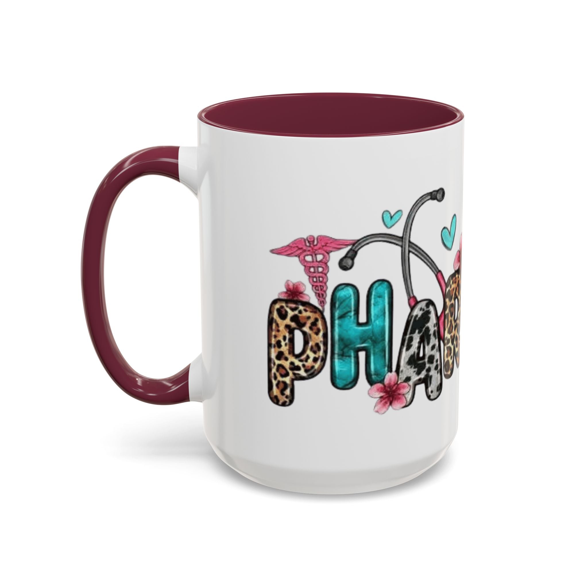 Pharmacy Nurse Coffee Mug — Cute Leopard & Teal Medical Design (11oz/15oz)Christmas mug for all healthcare heroes
